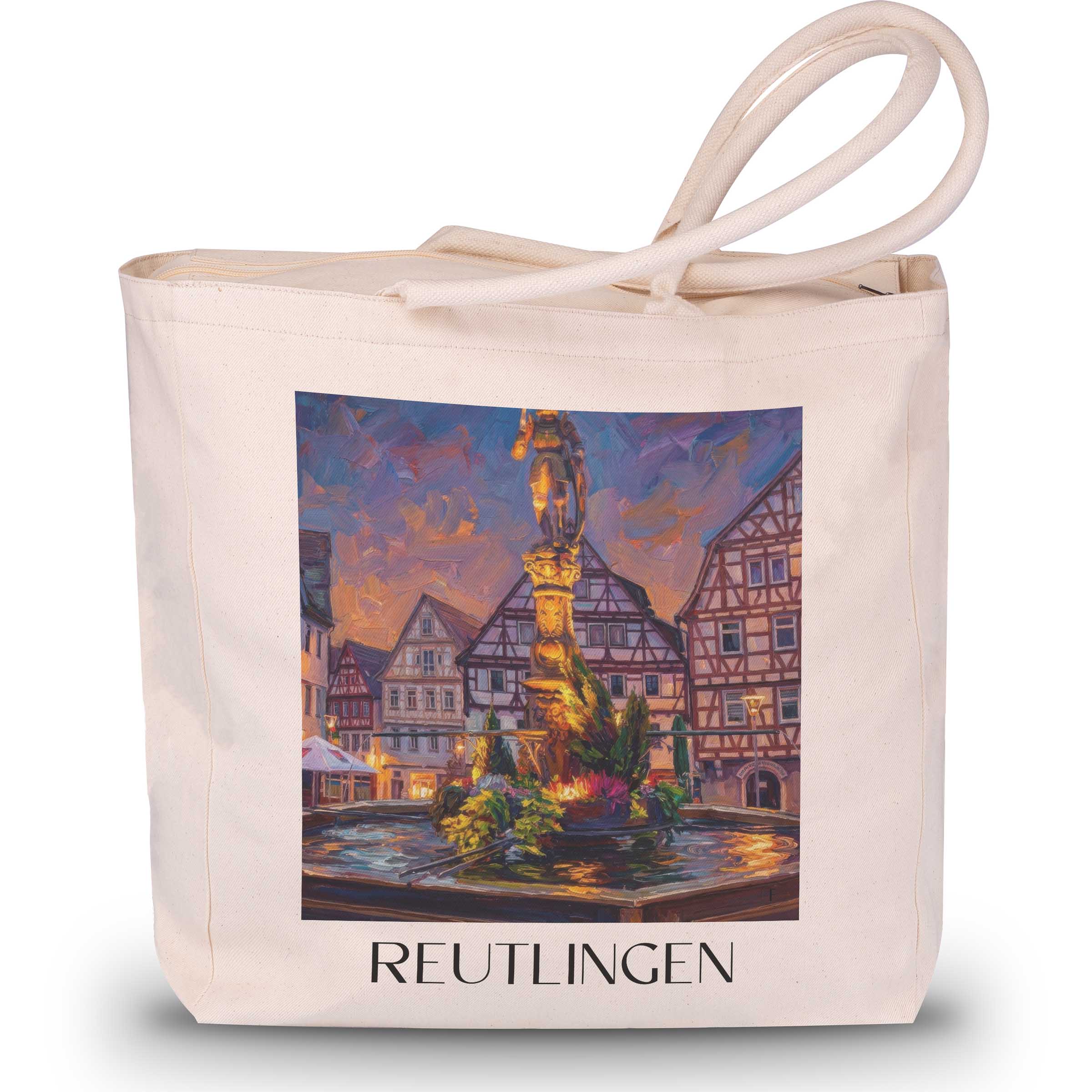 reutlingen-schwäbische-alb-deutschland-einkaufstasche-oil-painting-oelgemaelde