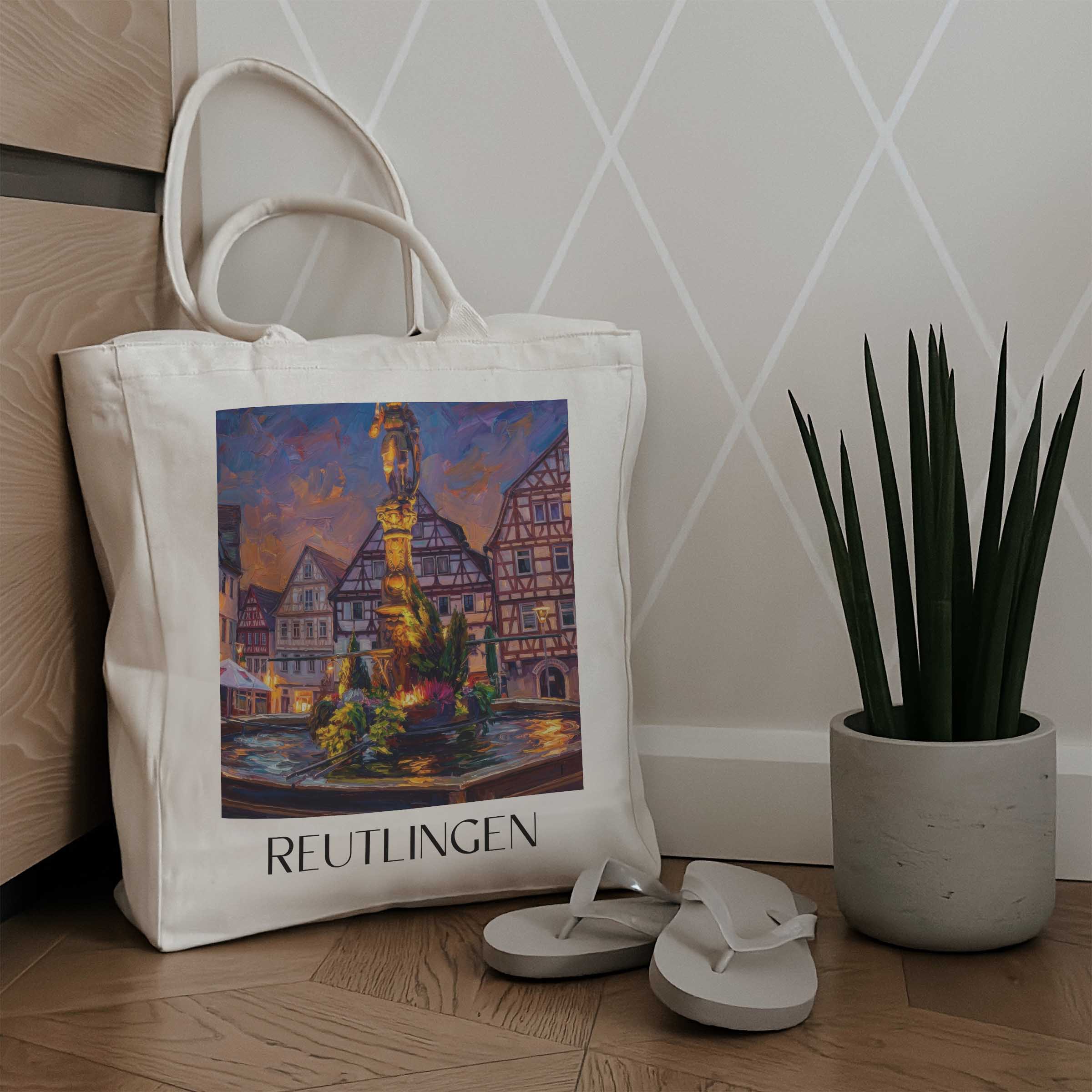 reutlingen-schwäbische-alb-deutschland-einkaufstasche-oil-painting-oelgemaelde