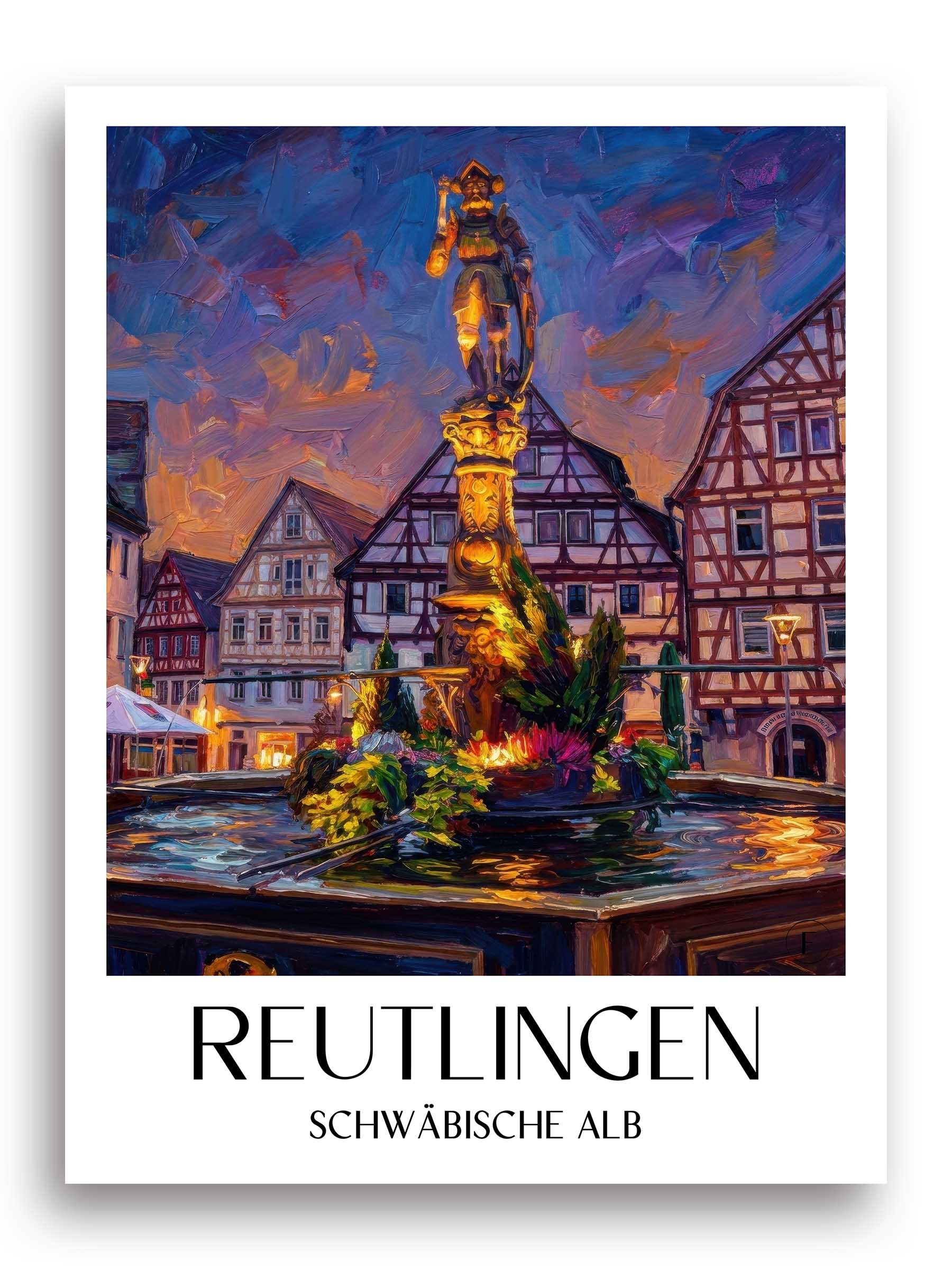 reutlingen-schwäbische-alb-deutschland-poster-oil-painting-oelgemaelde
