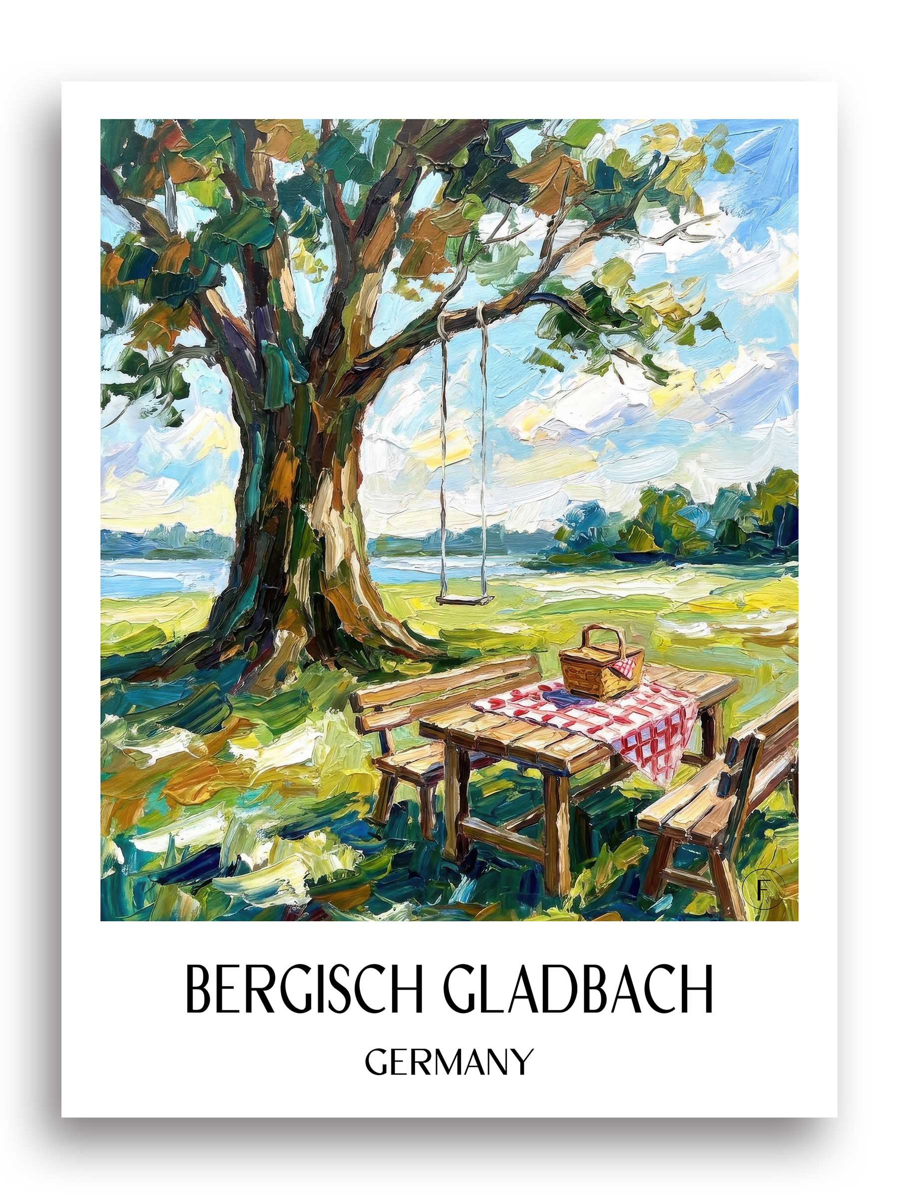 Bergisch Gladbach Poster - Nordrhein-Westfalen - Deutschland Kunstdruck - Ölgemälde von A4 bis A1