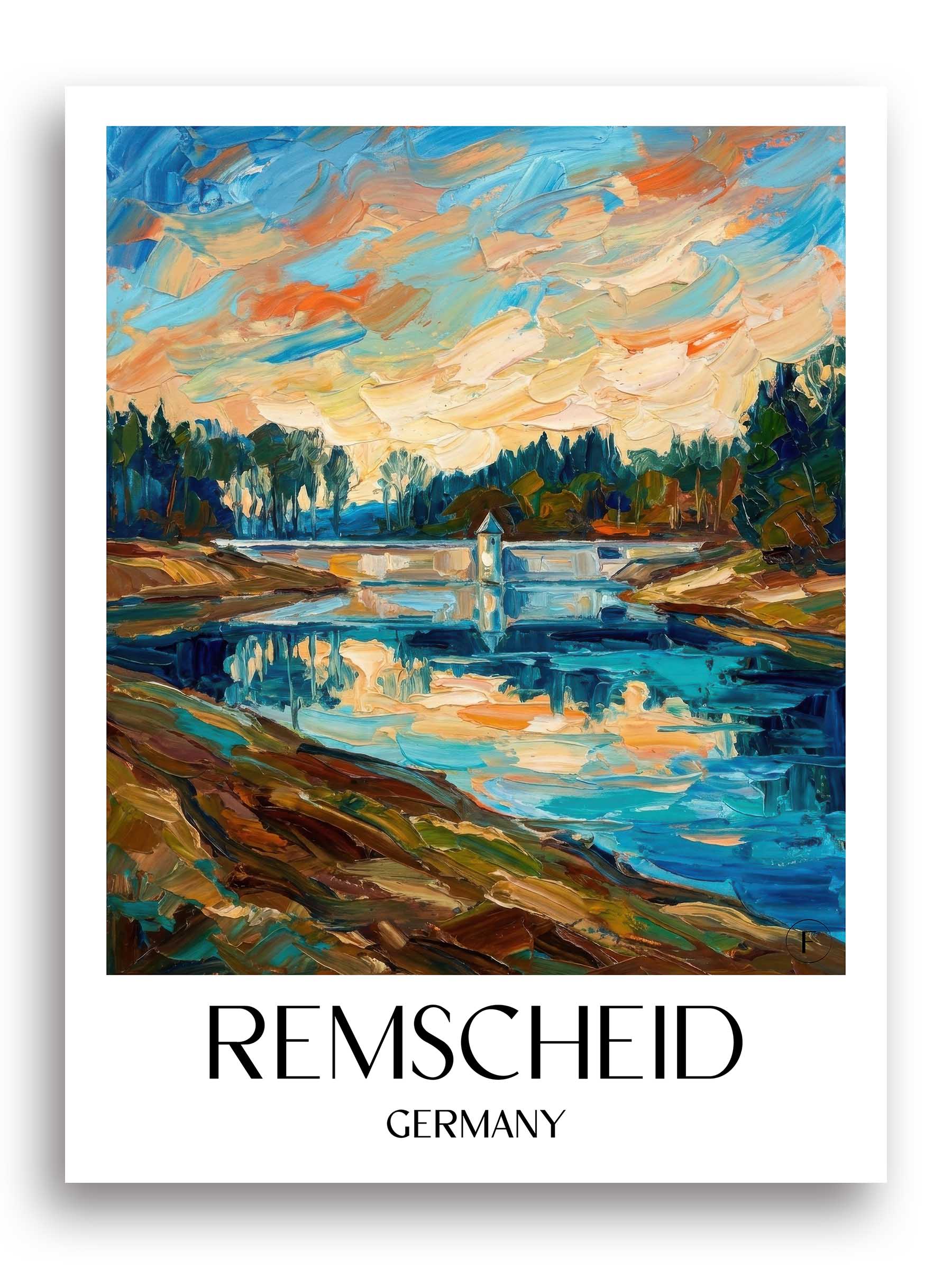 Remscheid Poster - Bergisches Land - Deutschland Kunstdruck - Ölgemälde von A4 bis A1