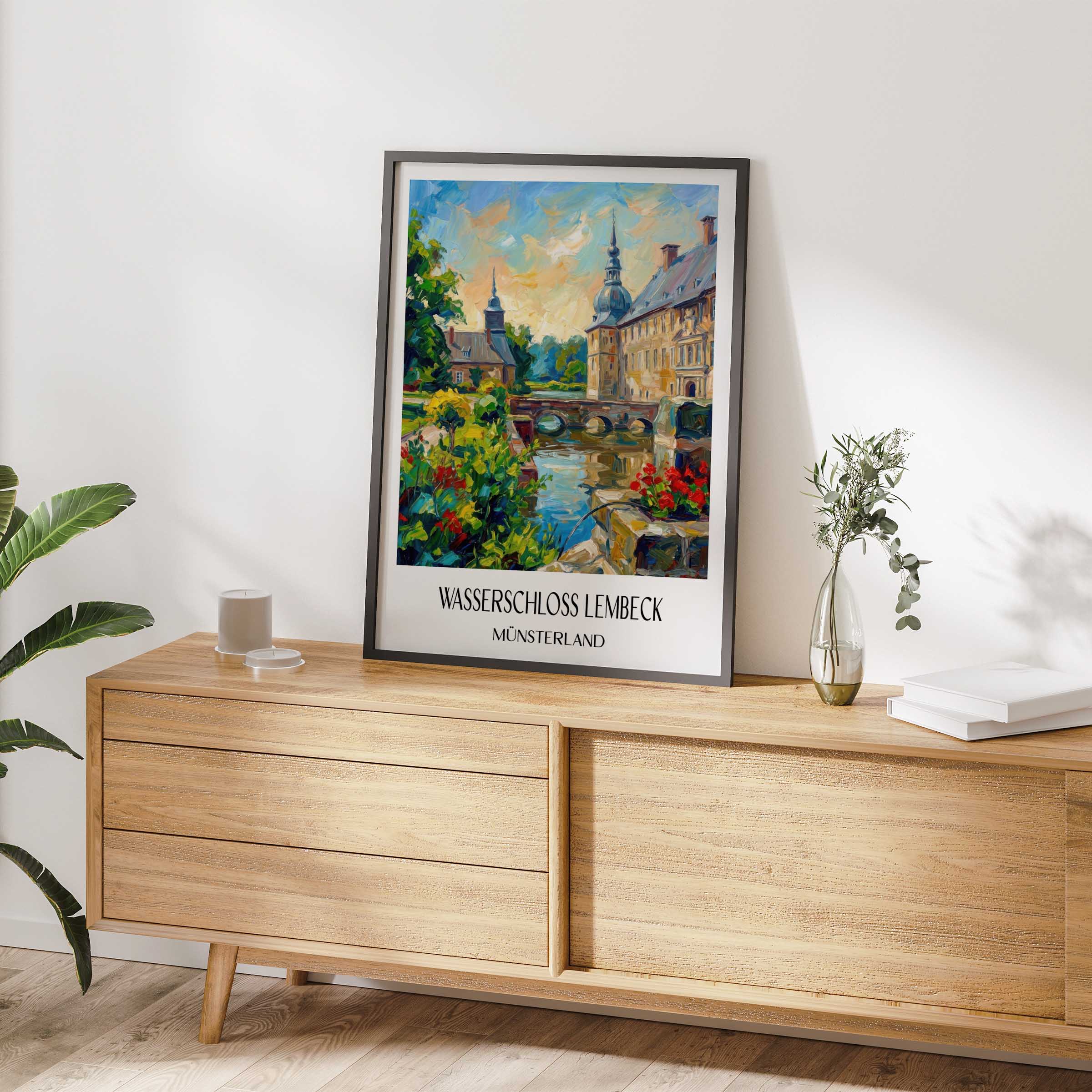 wasserschloss-lembeck-münsterland-deutschland-poster-oil-painting-oelgemaelde