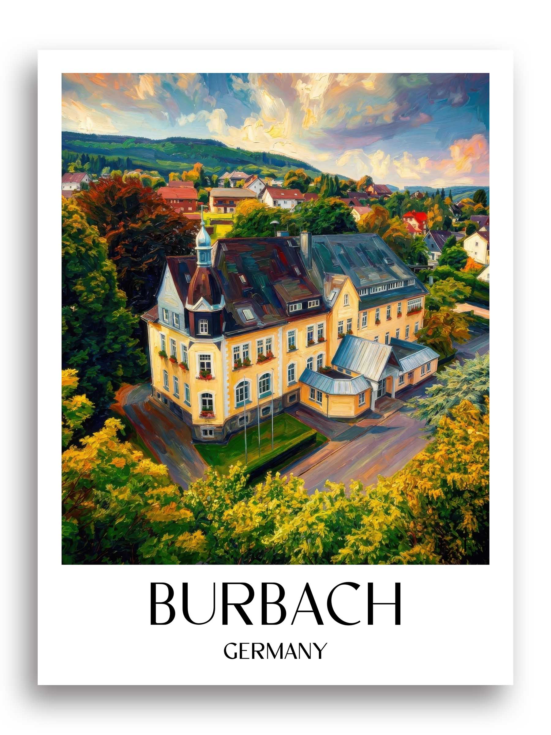 Burbach Poster - Siegerland - Deutschland Kunstdruck - Ölgemälde von A4 bis A1