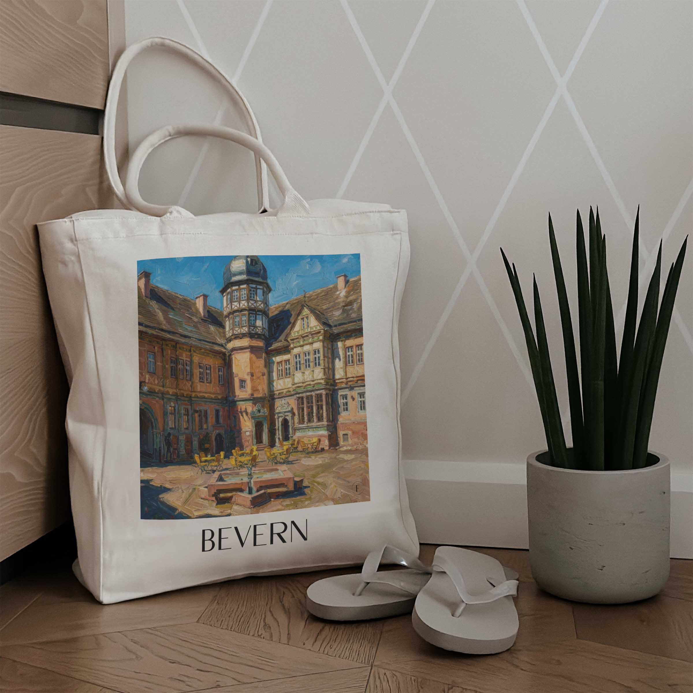bevern-niedersachsen-deutschland-einkaufstasche-oil-painting-oelgemaelde