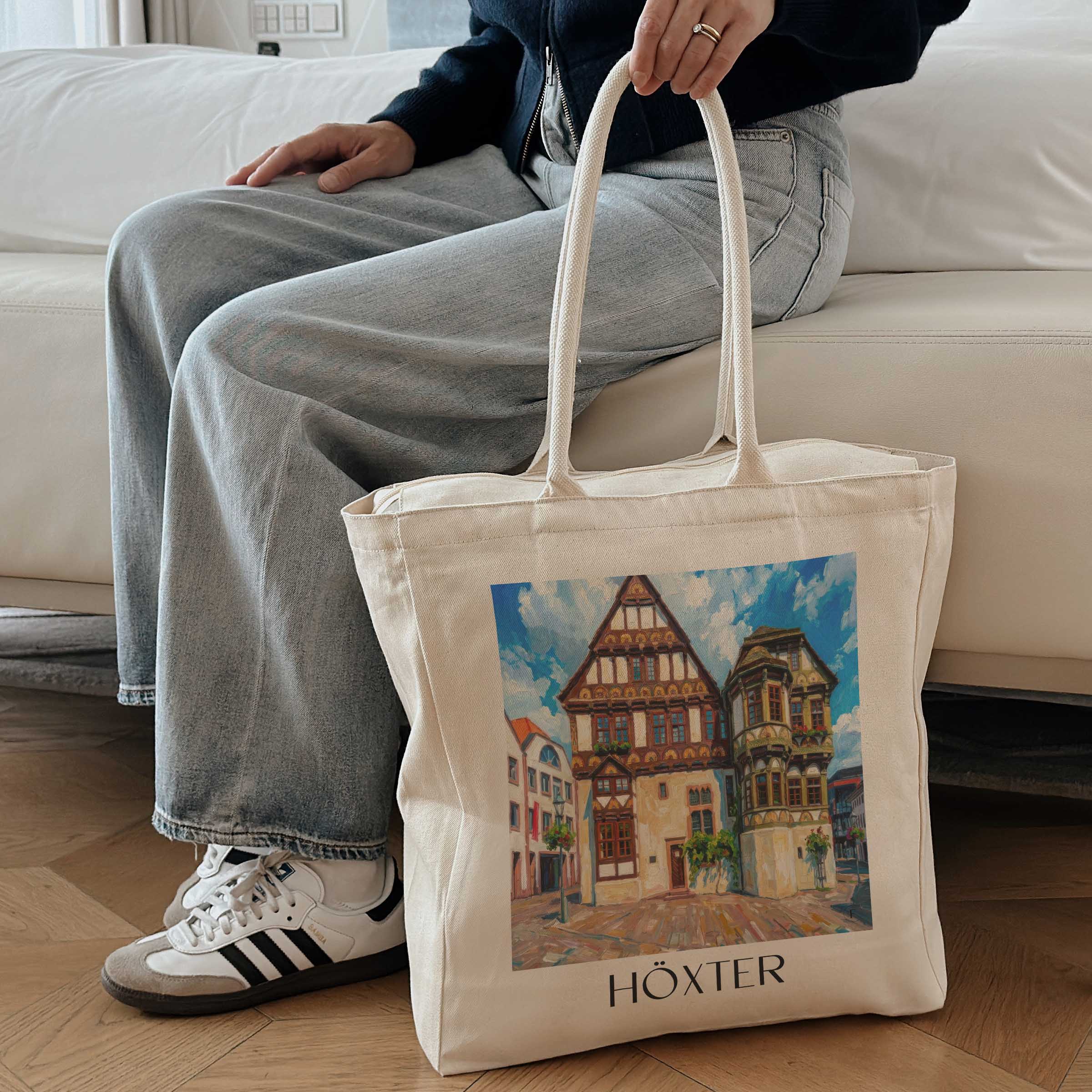 höxter-ostwestfalen-deutschland-einkaufstasche-oil-painting-oelgemaelde