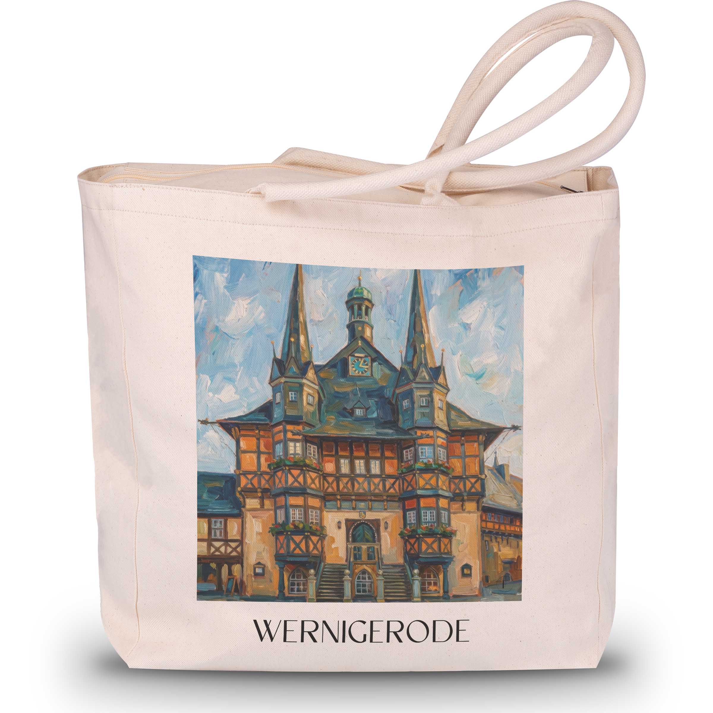 wernigerode-harz-deutschland-einkaufstasche-oil-painting-oelgemaelde