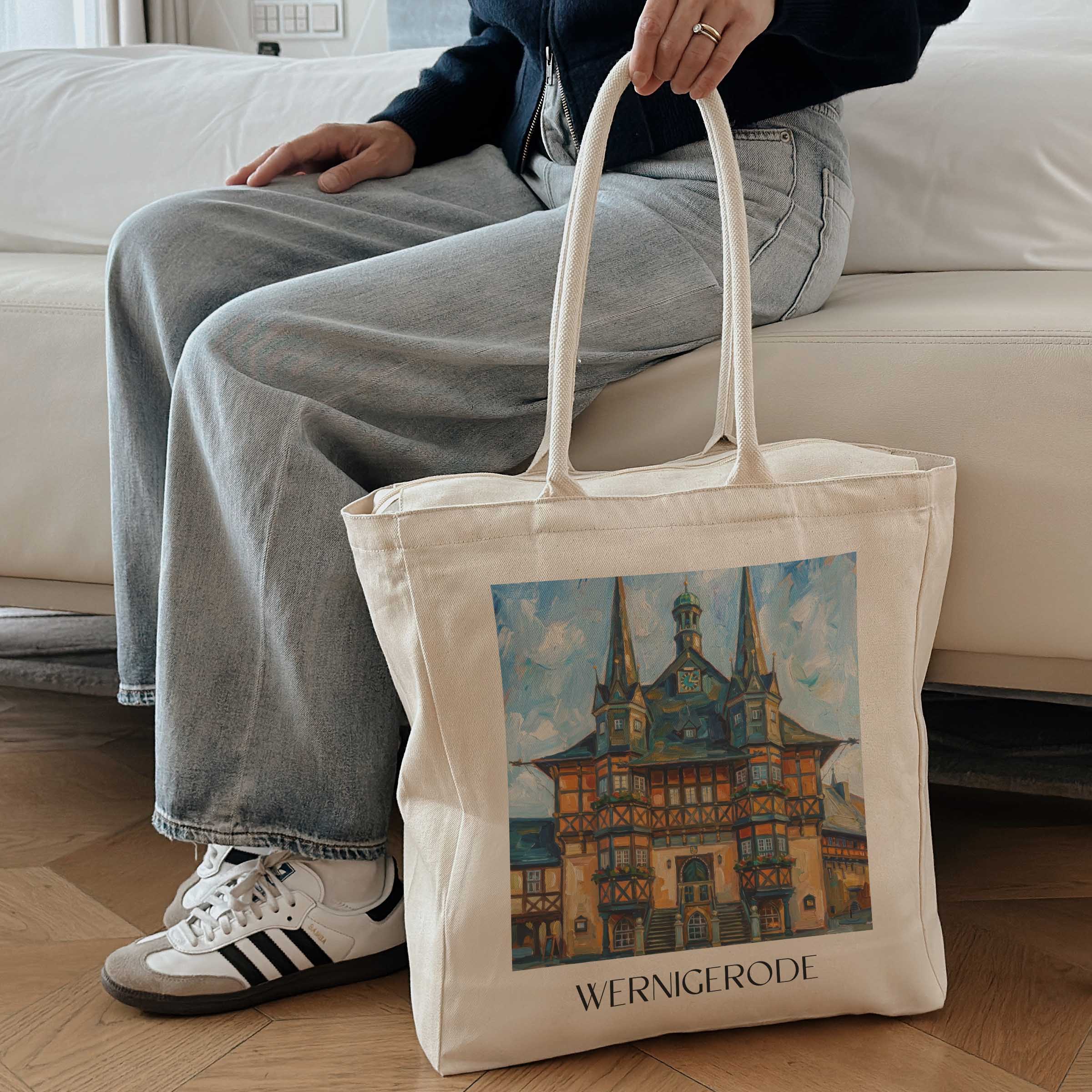 wernigerode-harz-deutschland-einkaufstasche-oil-painting-oelgemaelde