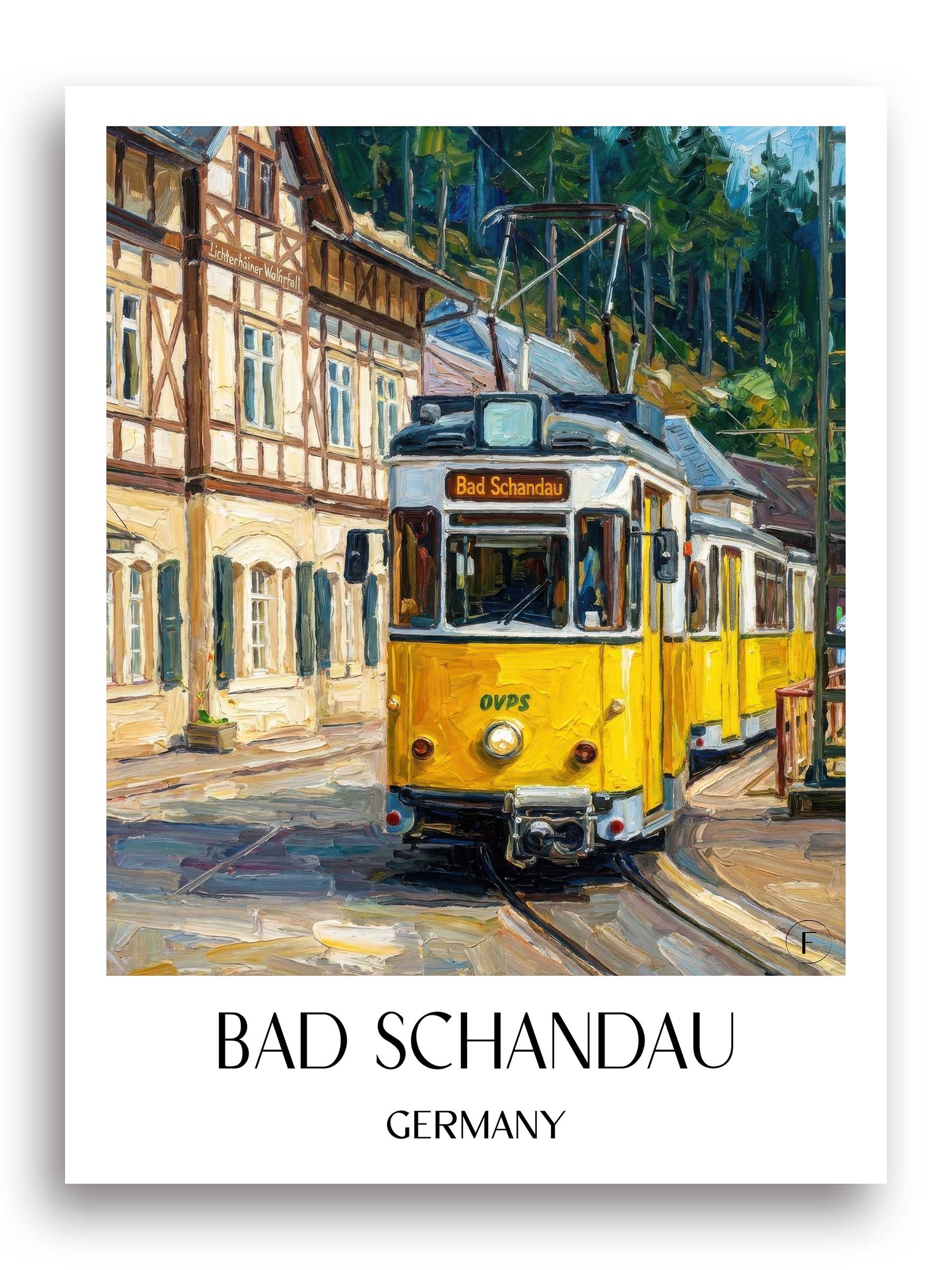 Bad Schandau Poster - Sächsische Schweiz - Deutschland Kunstdruck - Ölgemälde von A4 bis A1