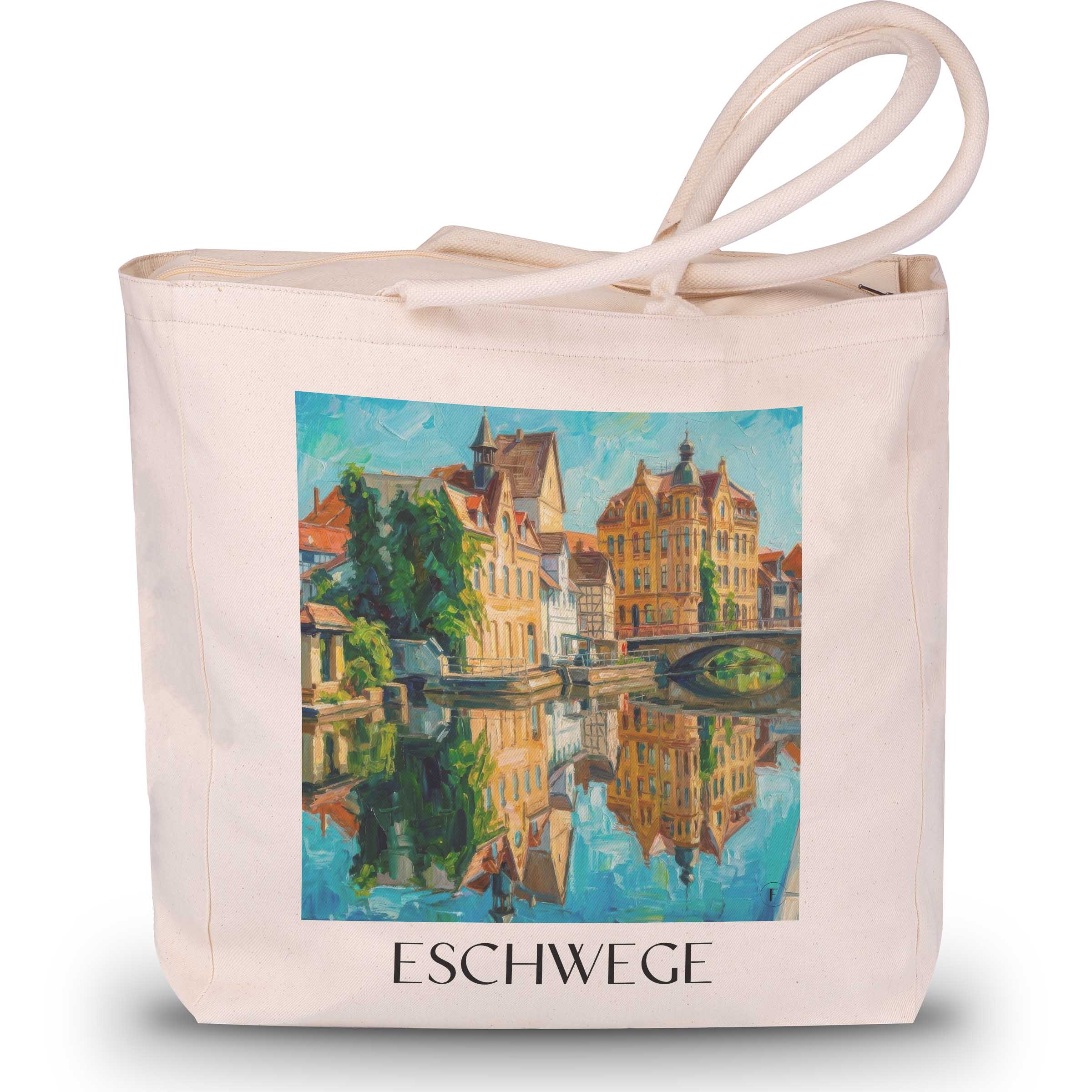Eschwege Shopping Tasche - Hessen - Deutschland Tote Bag - Einkaufstasche im Ölgemälde Stil