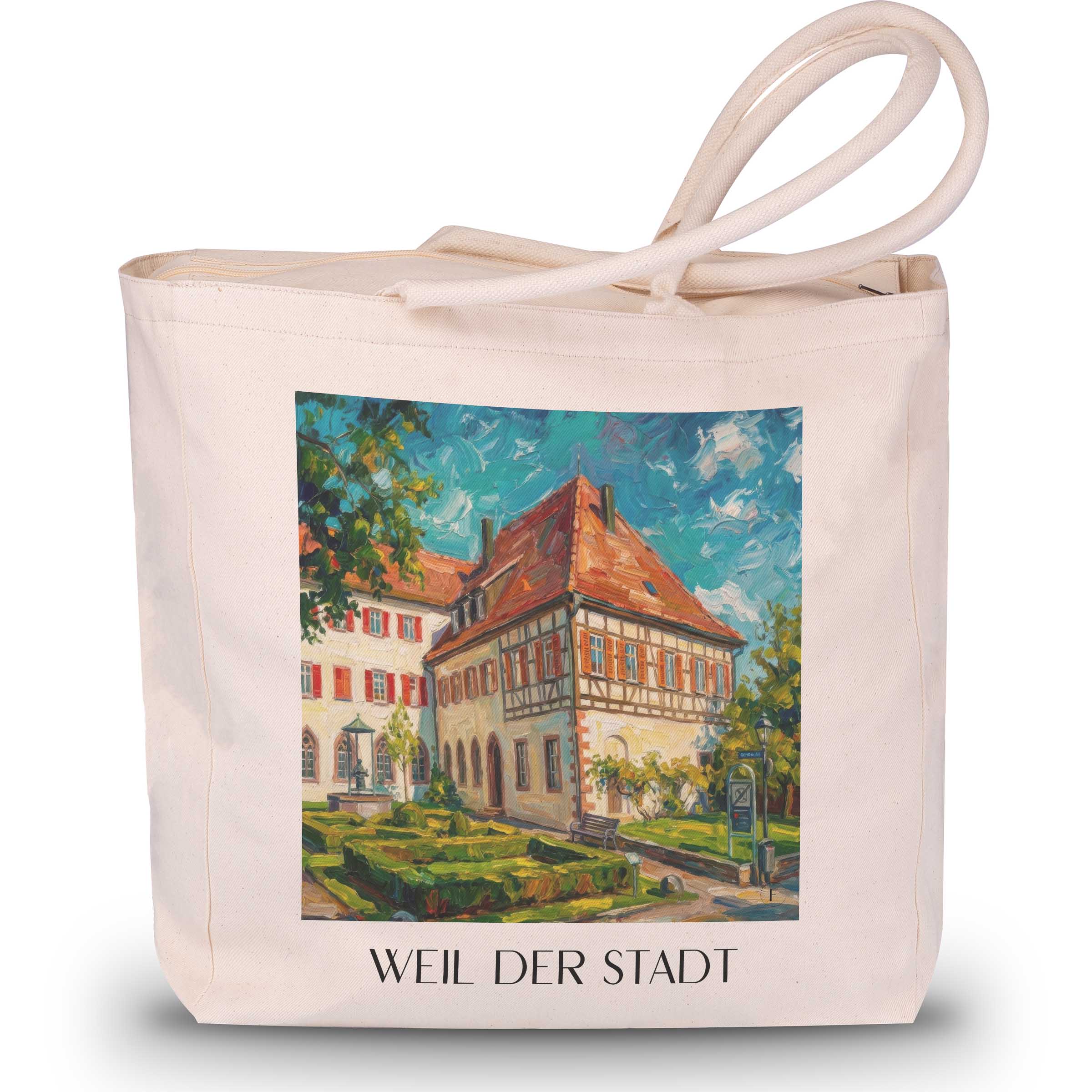 Weil der Stadt Shopping Tasche - Württemberg - Deutschland Tote Bag - Einkaufstasche im Ölgemälde Stil