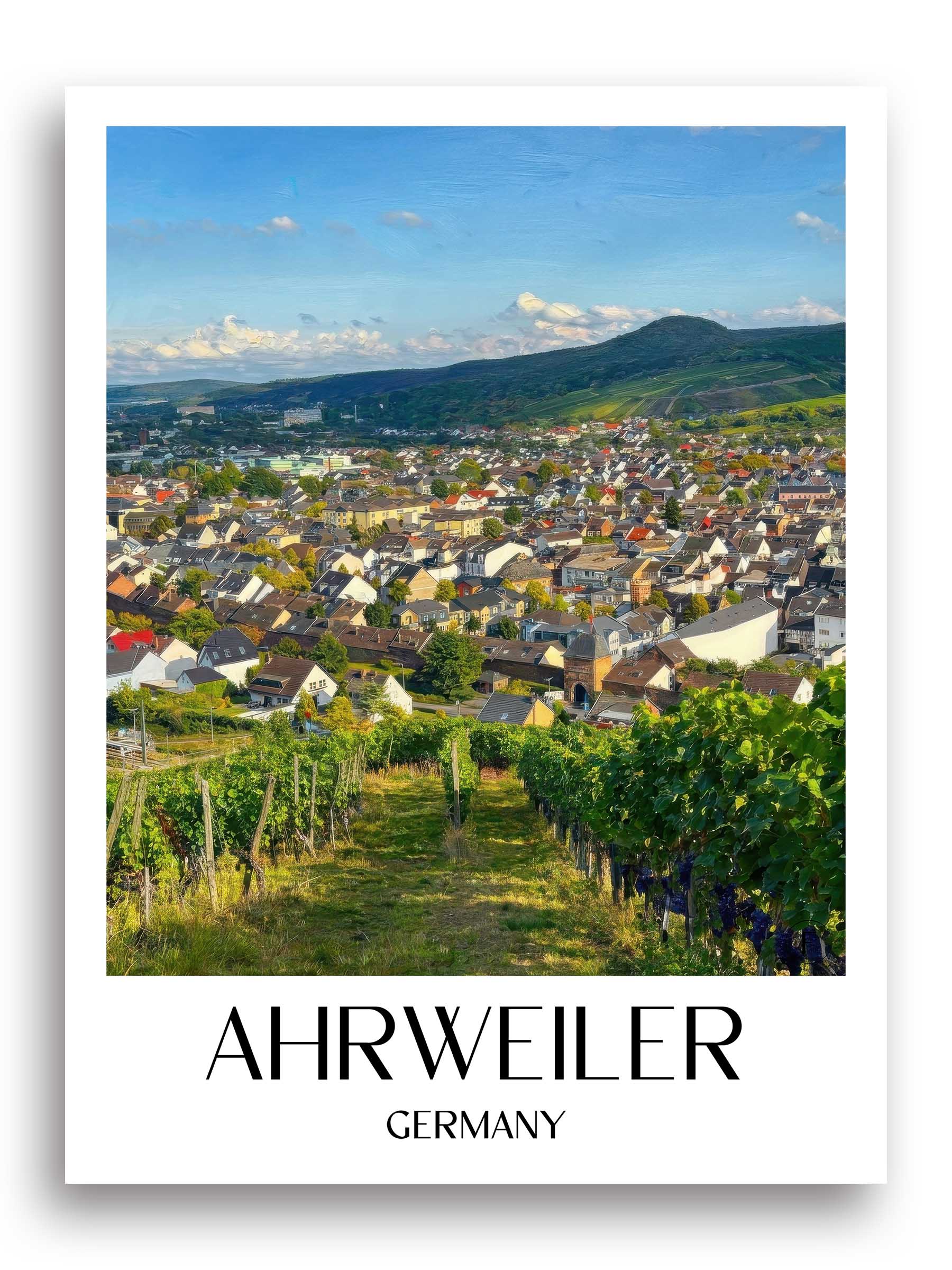 Ahrweiler Poster - Ahrtal - Deutschland Kunstdruck - Ölgemälde von A4 bis A1