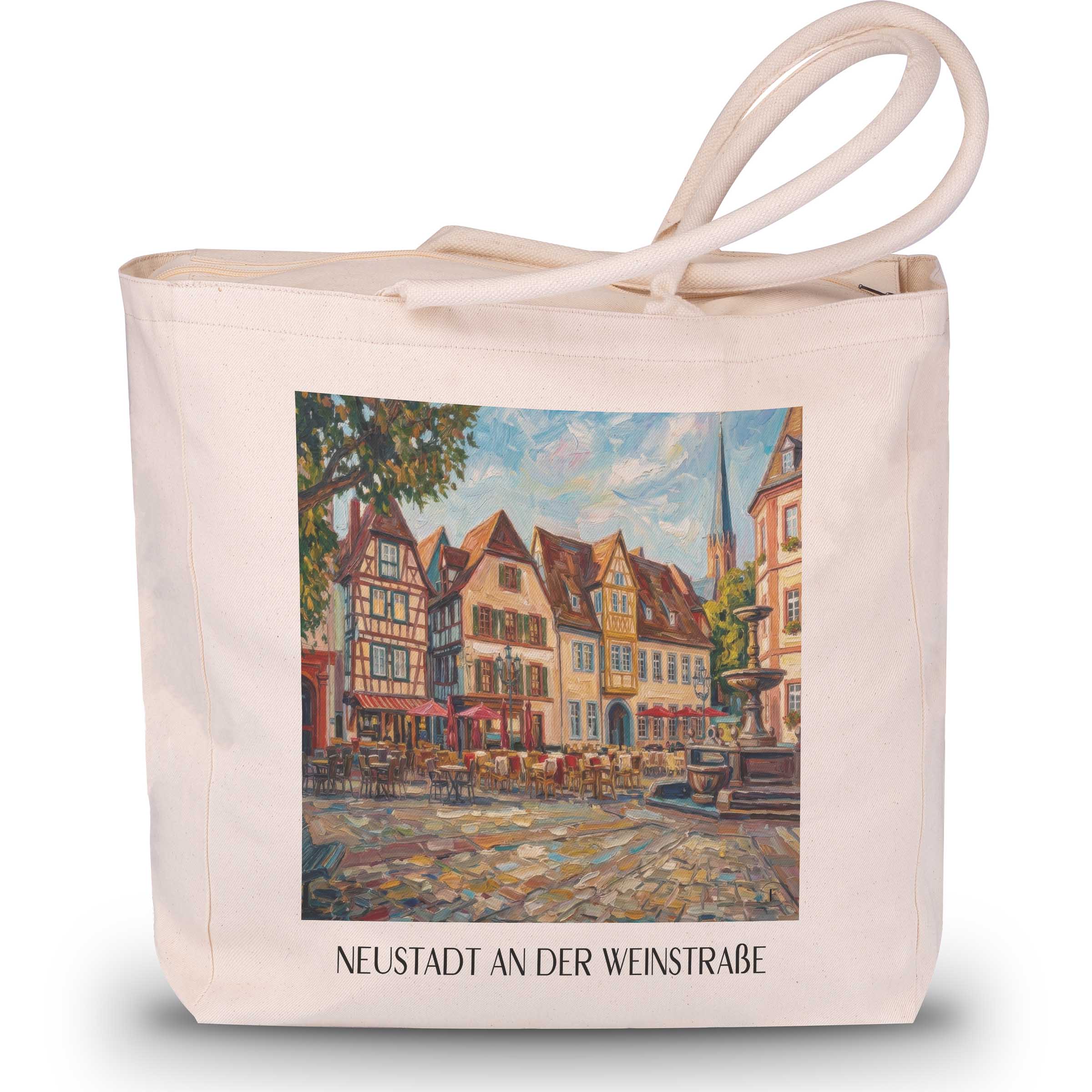 Neustadt an der Weinstraße Shopping Tasche - Rheinland-Pfalz - Deutschland Tote Bag - Einkaufstasche im Ölgemälde Stil