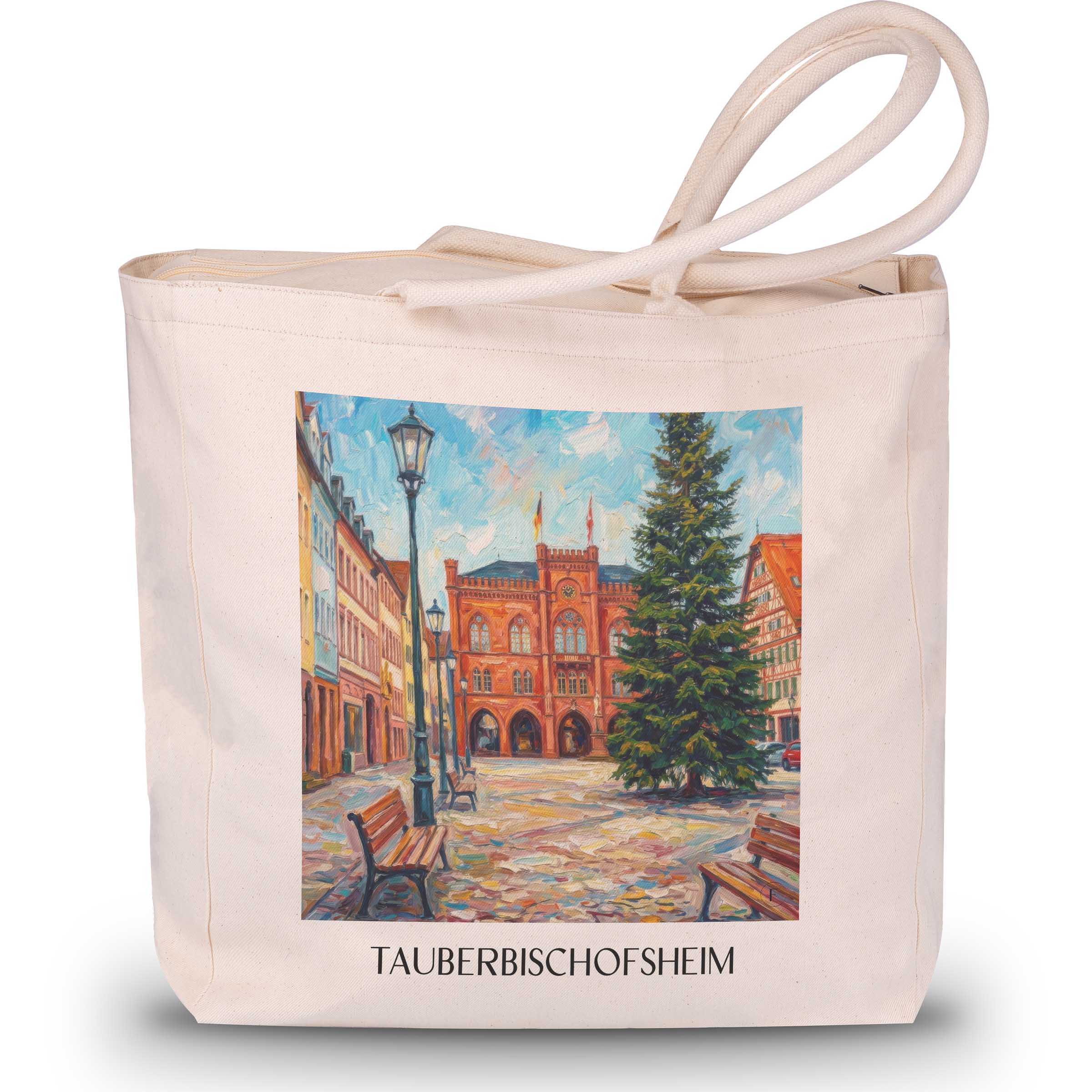tauberbischofsheim-baden-württemberg-deutschland-einkaufstasche-oil-painting-oelgemaelde