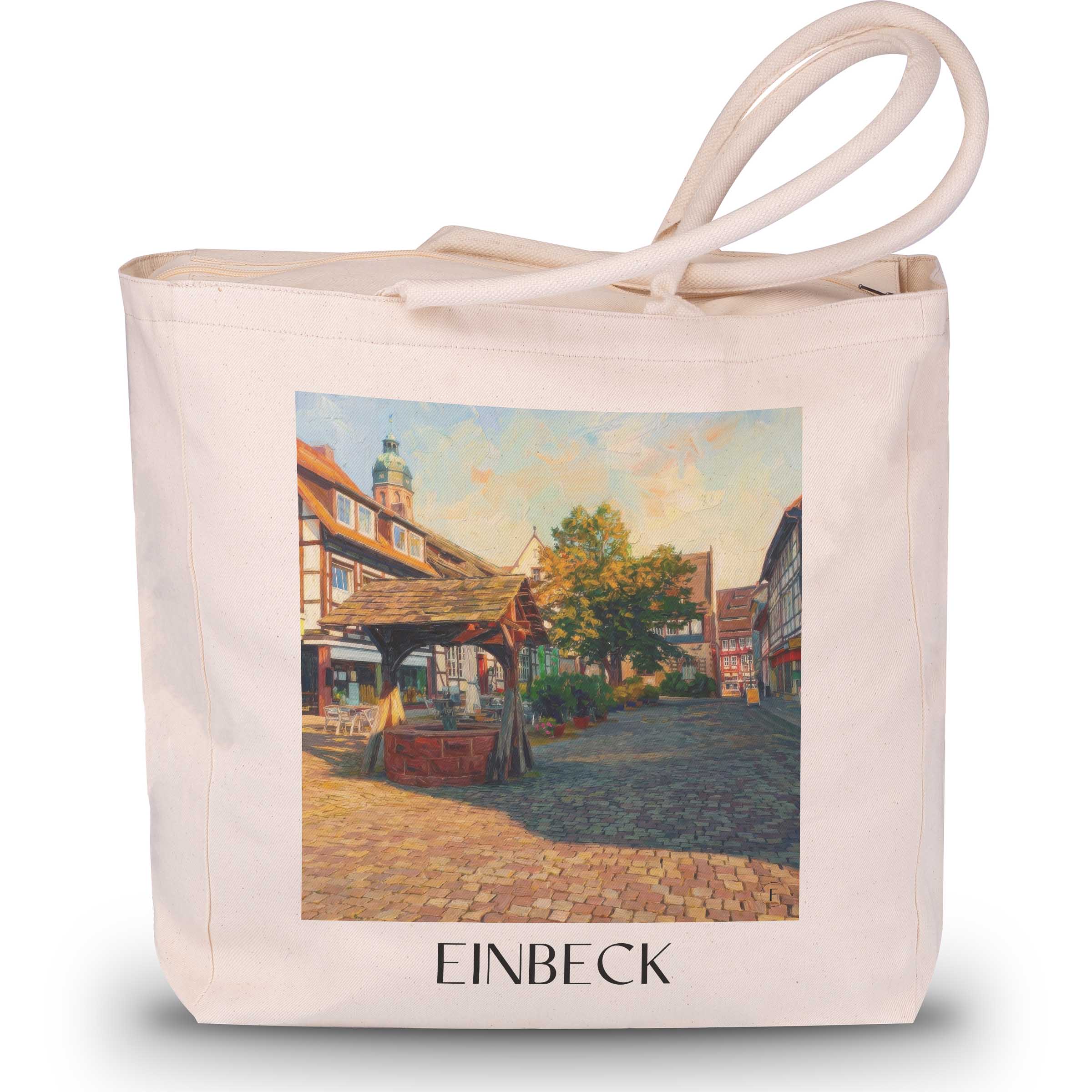 Einbeck Shopping Tasche - Niedersachsen - Deutschland Tote Bag - Einkaufstasche im Ölgemälde Stil