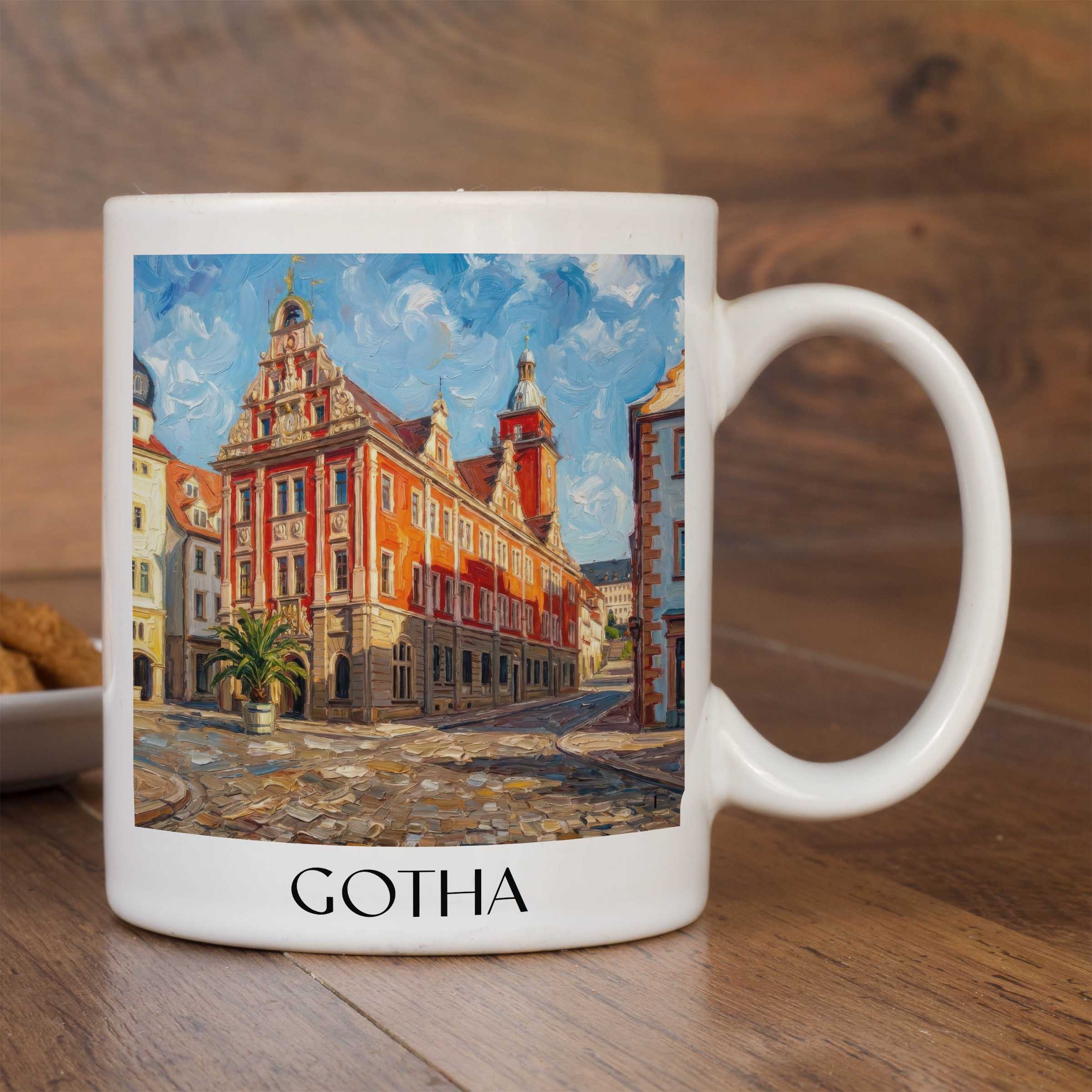 gotha-thüringen-deutschland-kaffeebecher-oil-painting-oelgemaelde