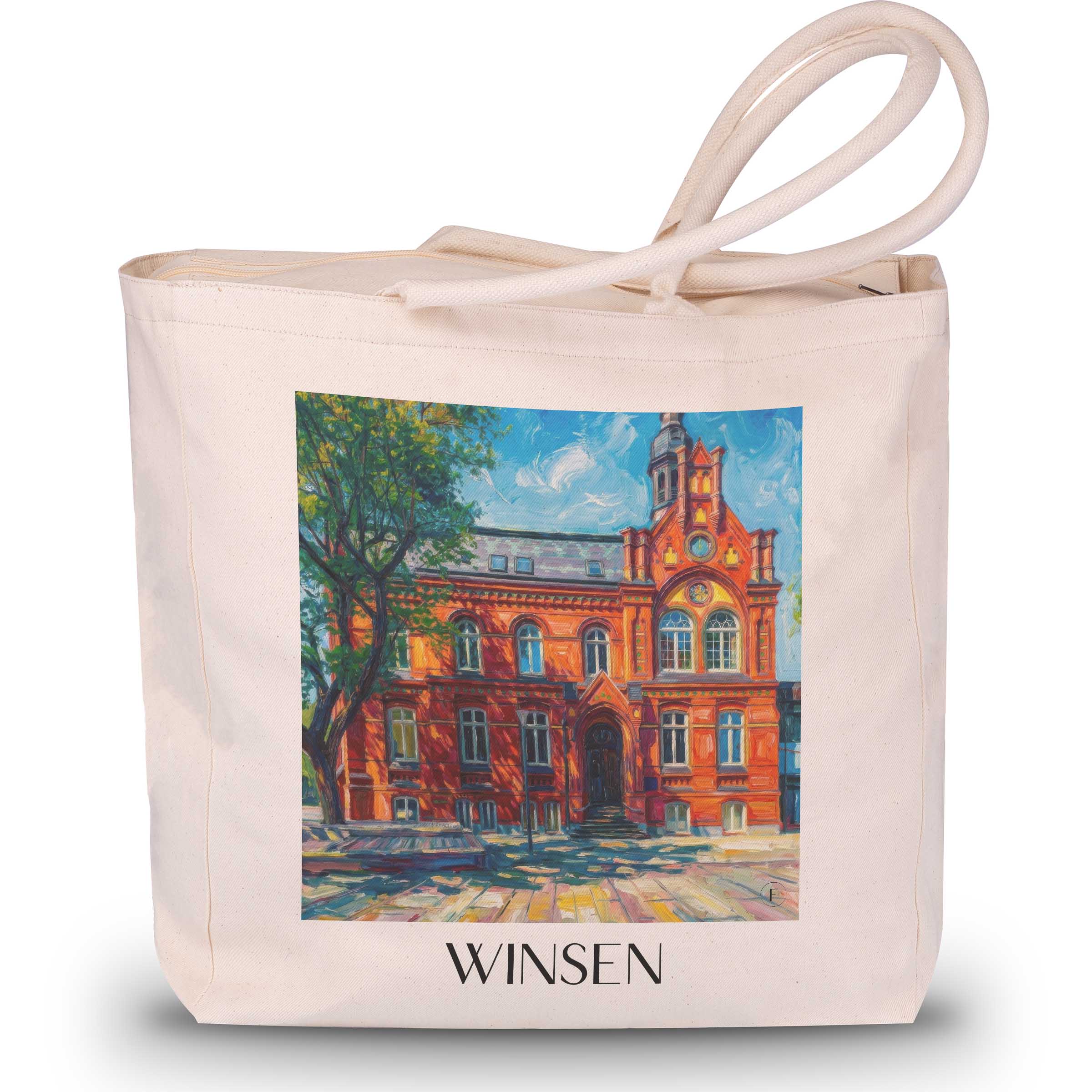 Winsen Shopping Tasche - Niedersachsen - Deutschland Tote Bag - Einkaufstasche im Ölgemälde Stil