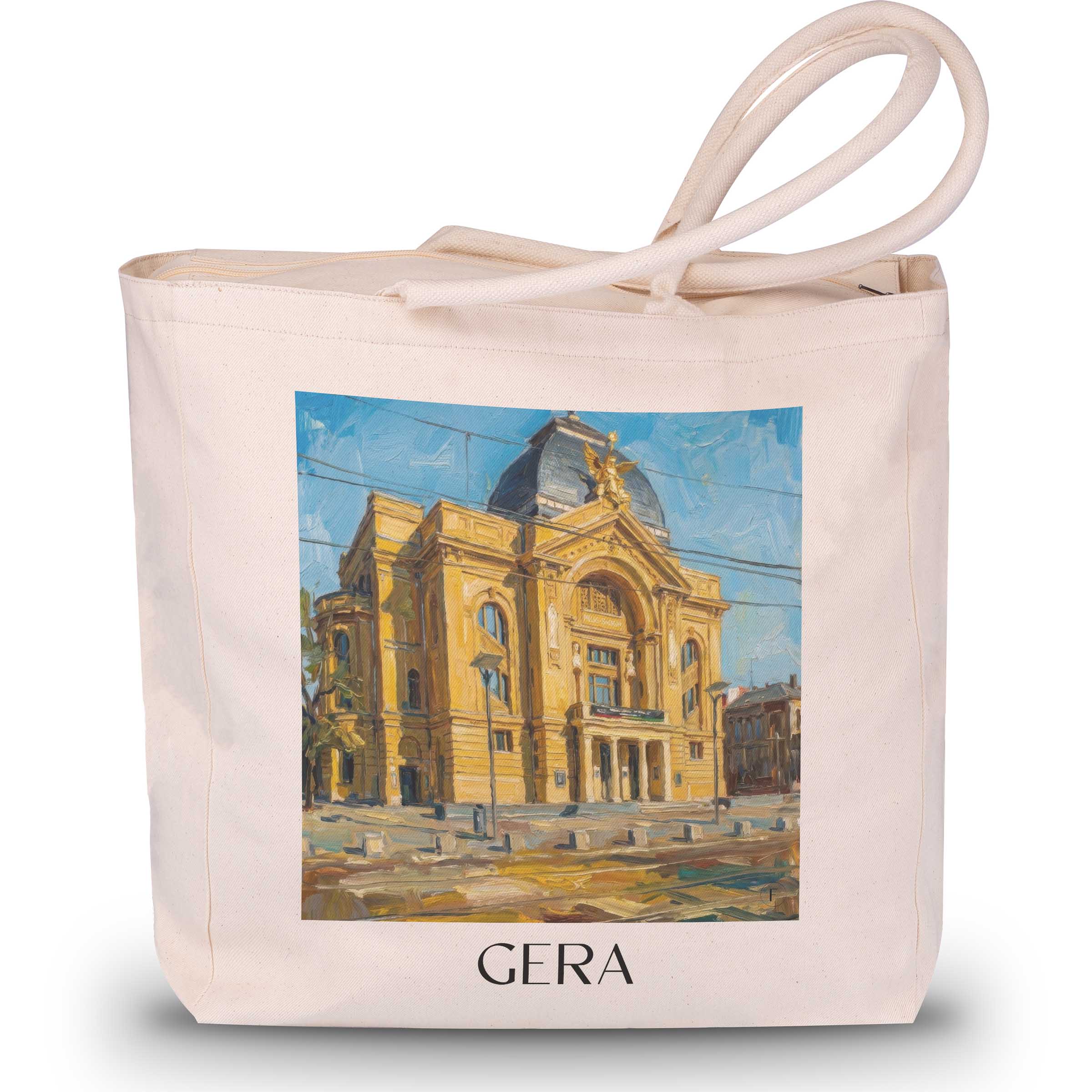 Gera Shopping Tasche - Thüringen - Deutschland Tote Bag - Einkaufstasche im Ölgemälde Stil