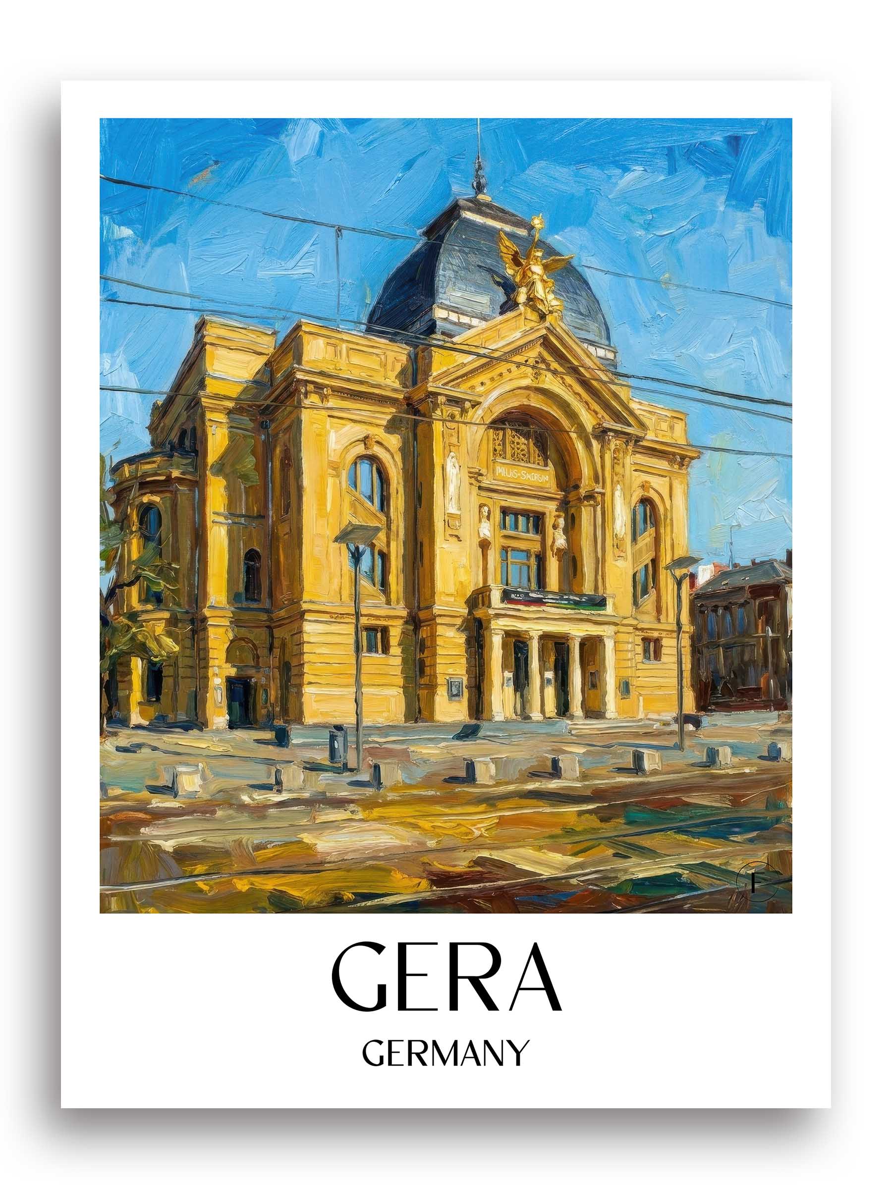 Gera Poster - Thüringen - Deutschland Kunstdruck - Ölgemälde von A4 bis A1