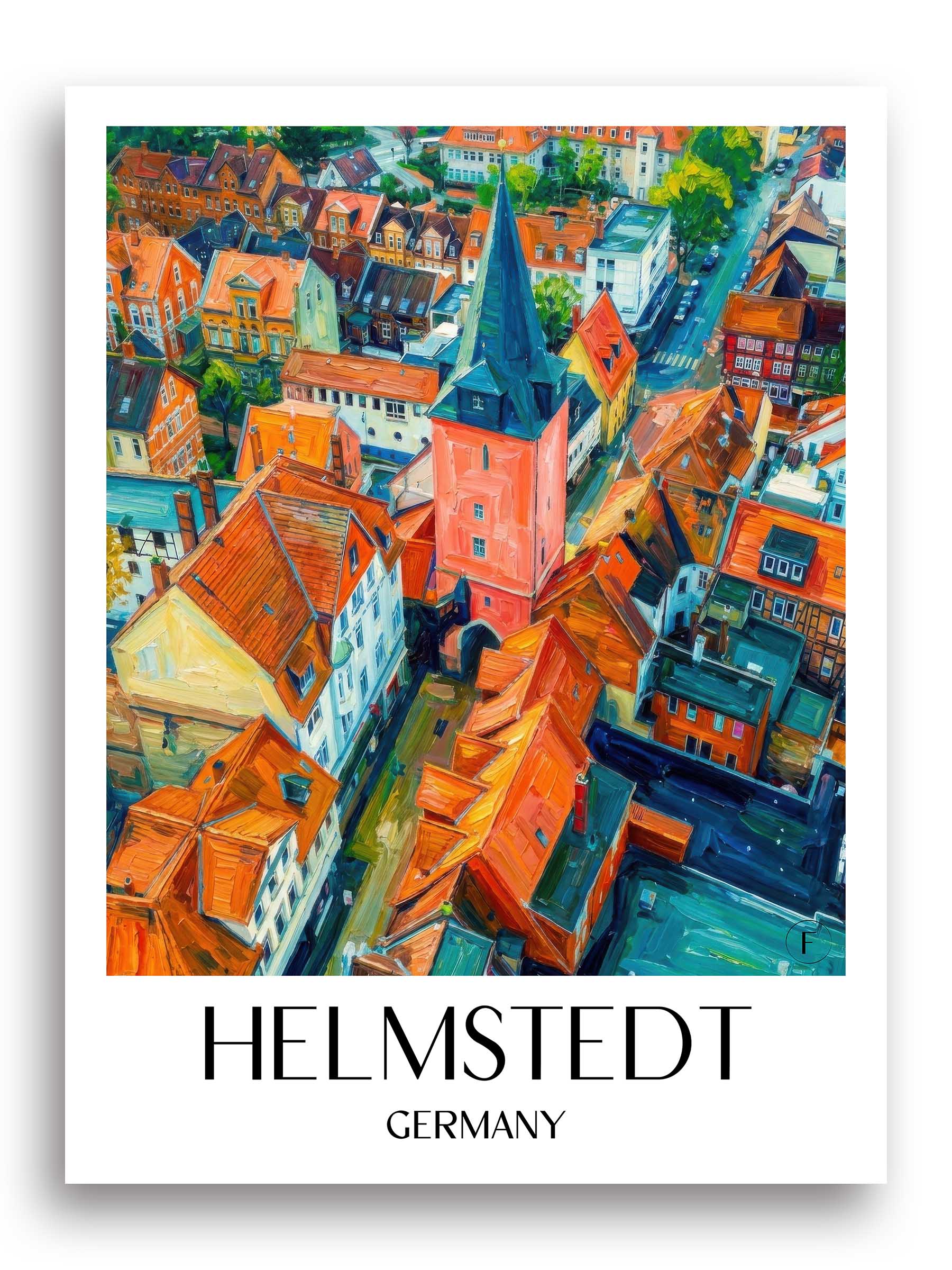 Helmstedt Poster - Niedersachsen - Deutschland Kunstdruck - Ölgemälde von A4 bis A1