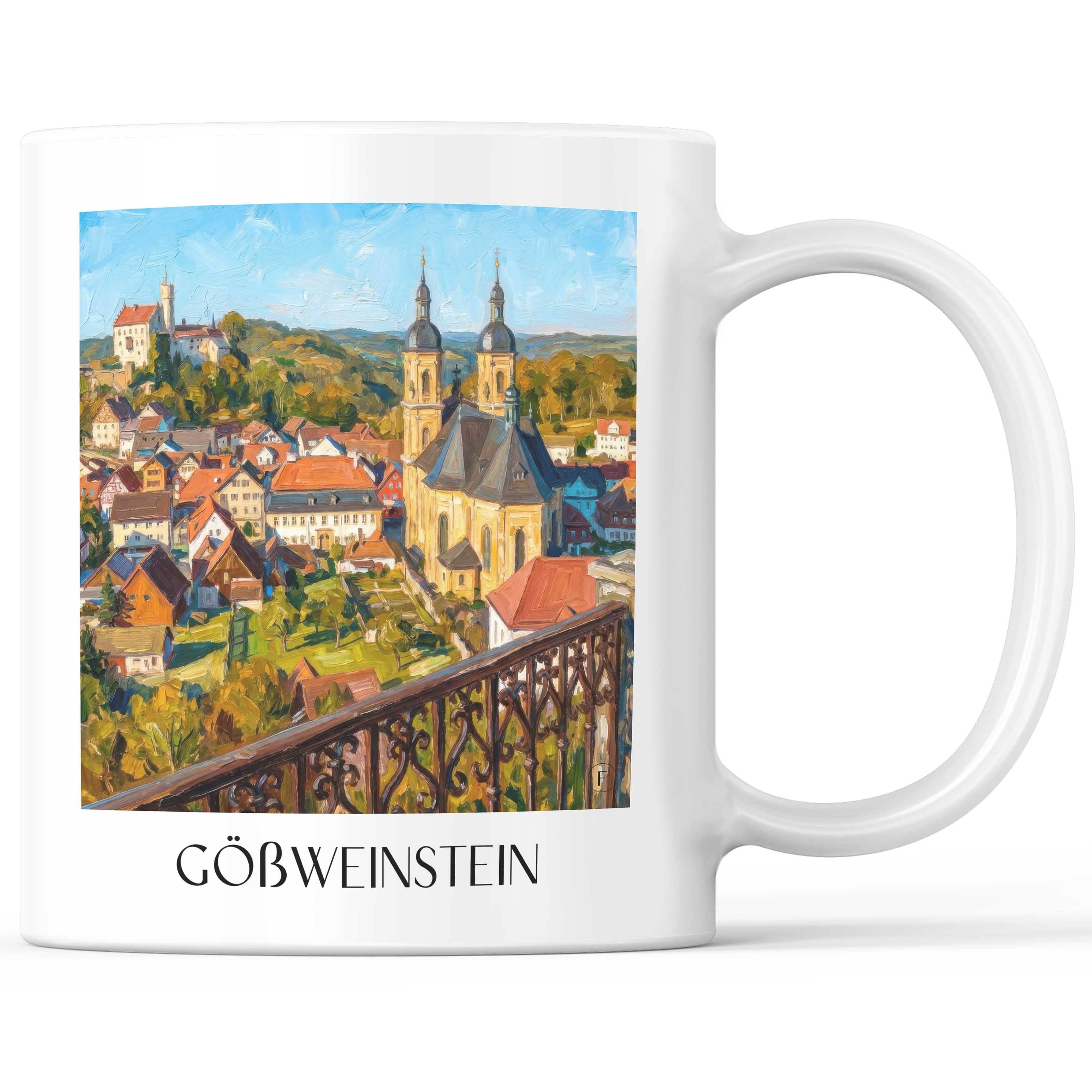 Gößweinstein Kaffeebecher - Oberfranken - Deutschland Becher - Kaffeetasse im Ölgemälde Stil