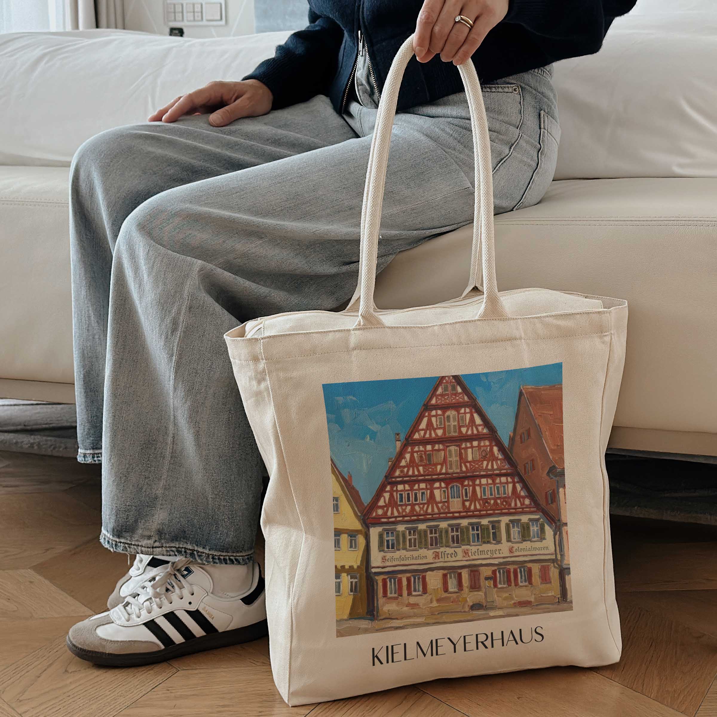 kielmeyerhaus-esslingen-am-neckar-deutschland-einkaufstasche-oil-painting-oelgemaelde
