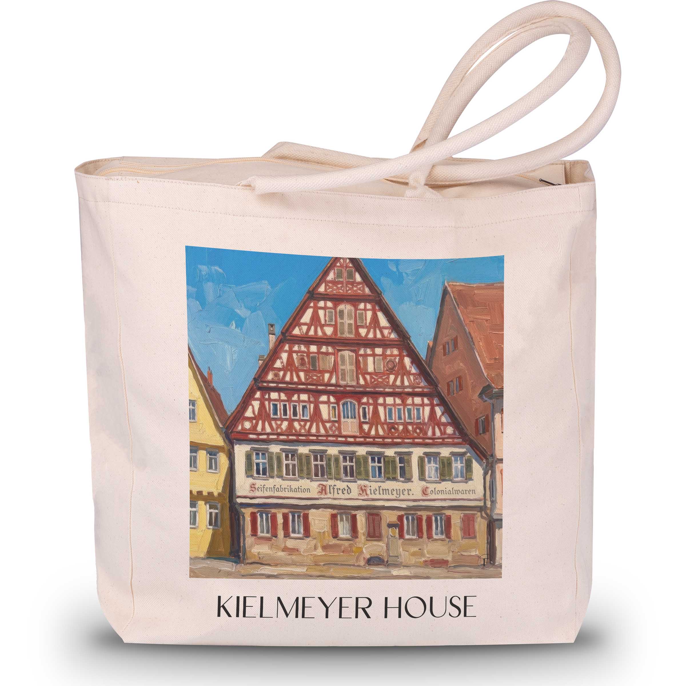 Kielmeyerhaus Shopping Tasche - Esslingen am Neckar - Deutschland Tote Bag - Einkaufstasche im Ölgemälde Stil