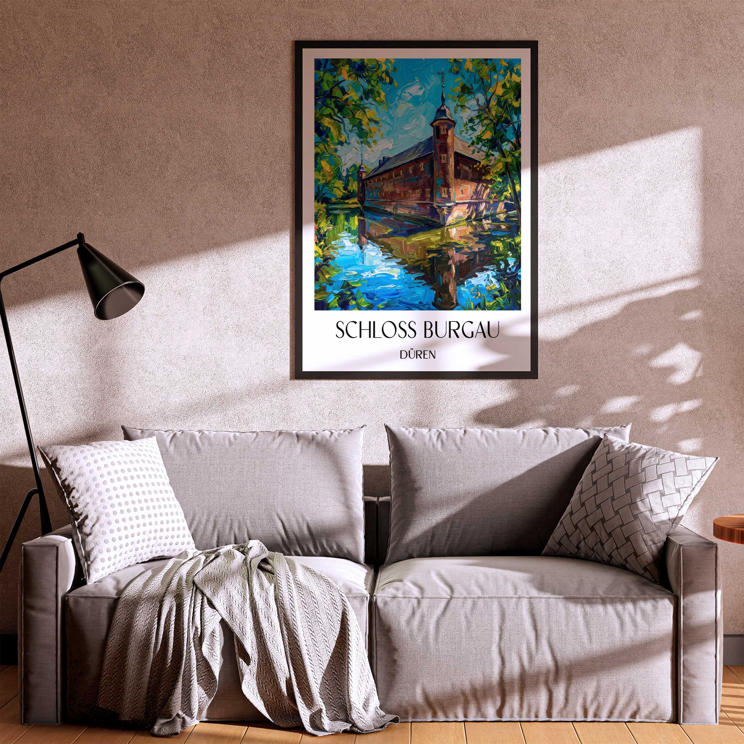 schloss-burgau-düren-deutschland-poster-oil-painting-oelgemaelde