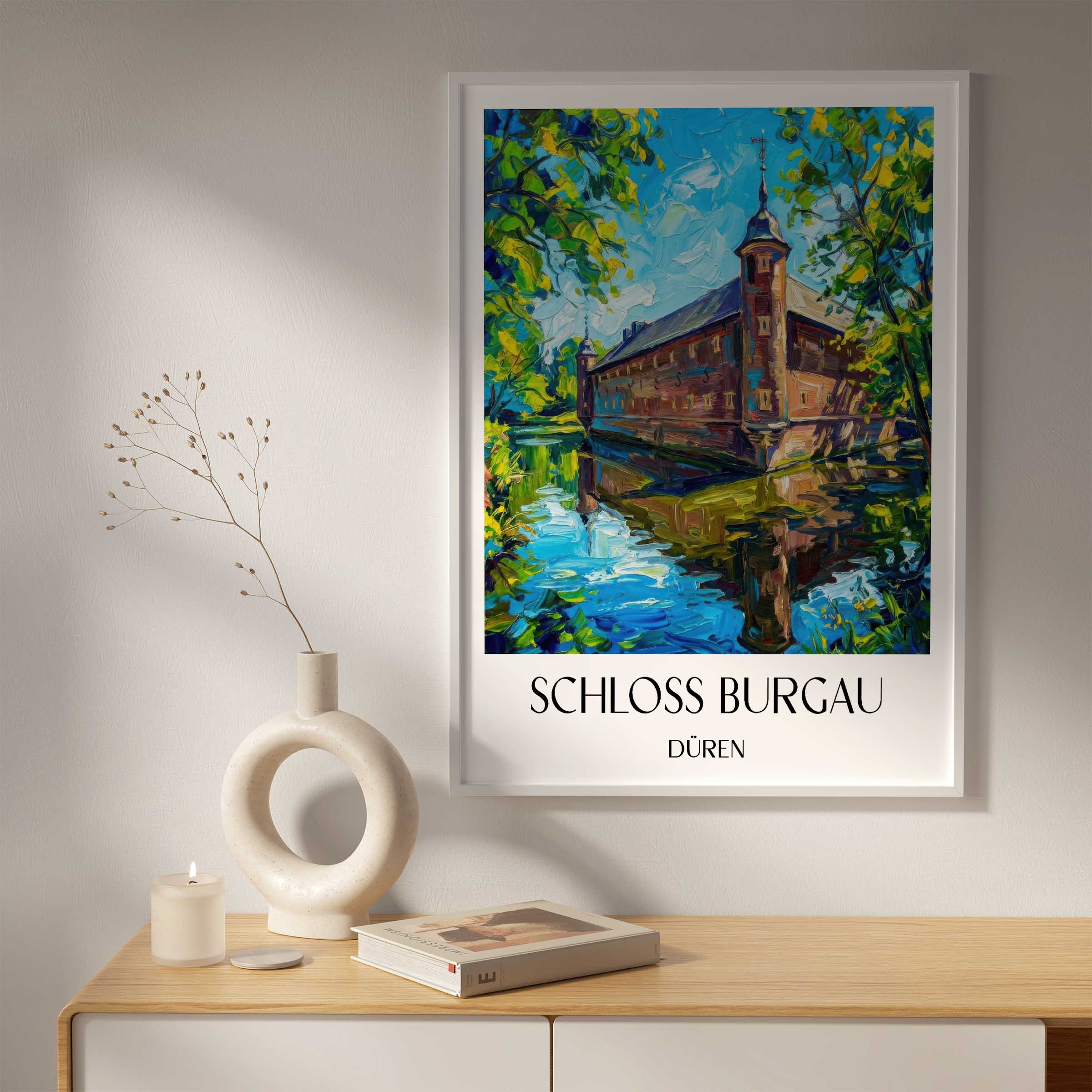 schloss-burgau-düren-deutschland-poster-oil-painting-oelgemaelde