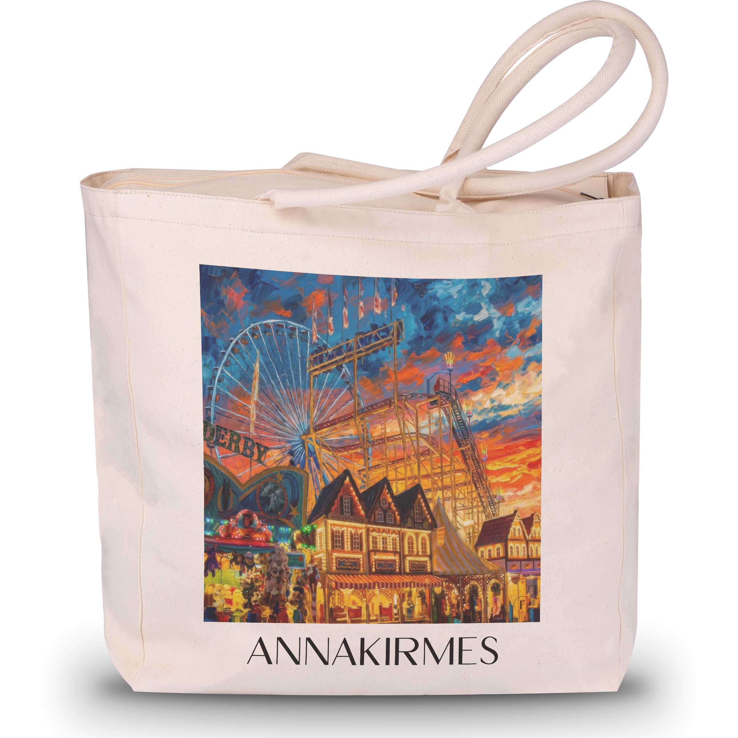 annakirmes-düren-deutschland-einkaufstasche-oil-painting-oelgemaelde