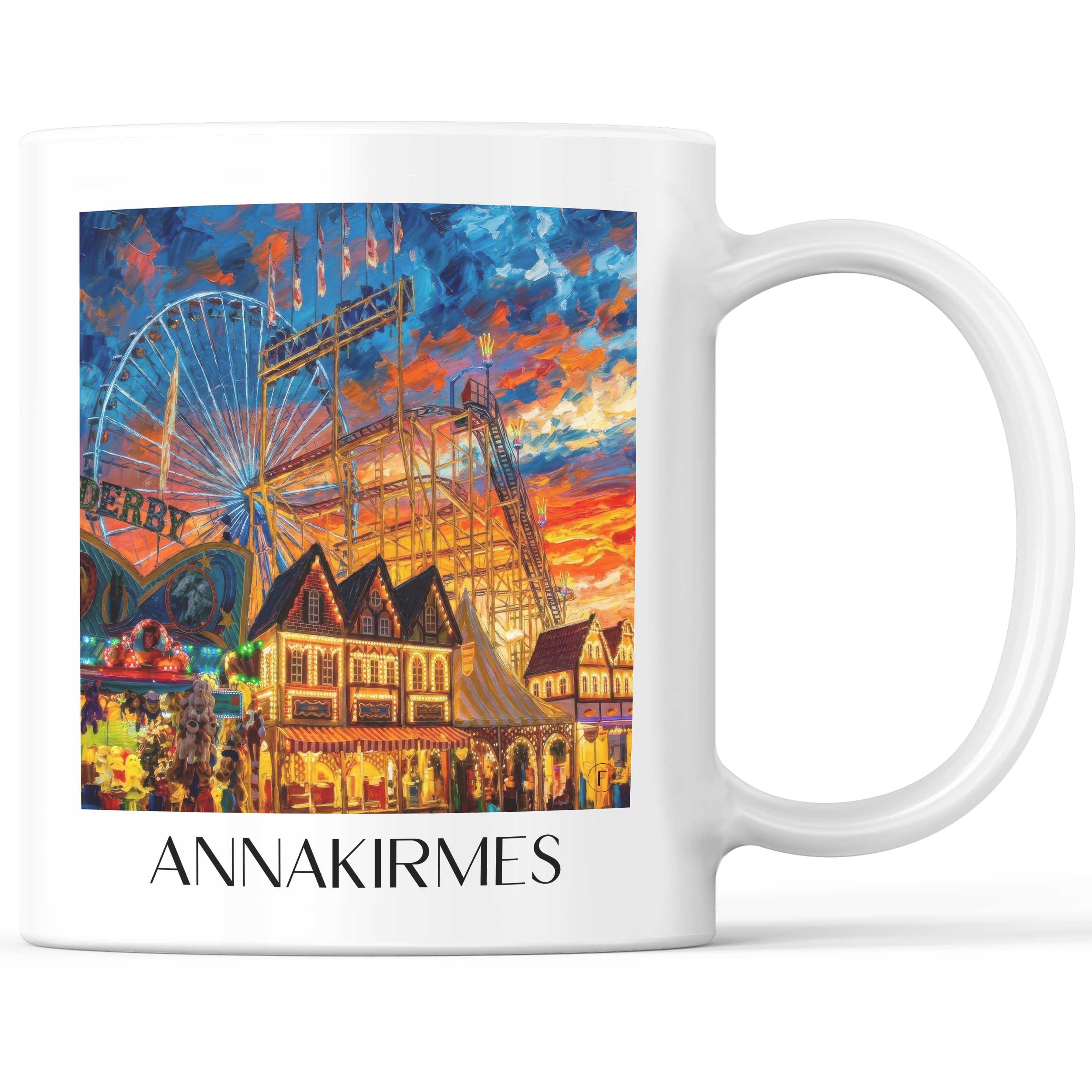 Annakirmes Kaffeebecher - Düren - Deutschland Becher - Kaffeetasse im Ölgemälde Stil
