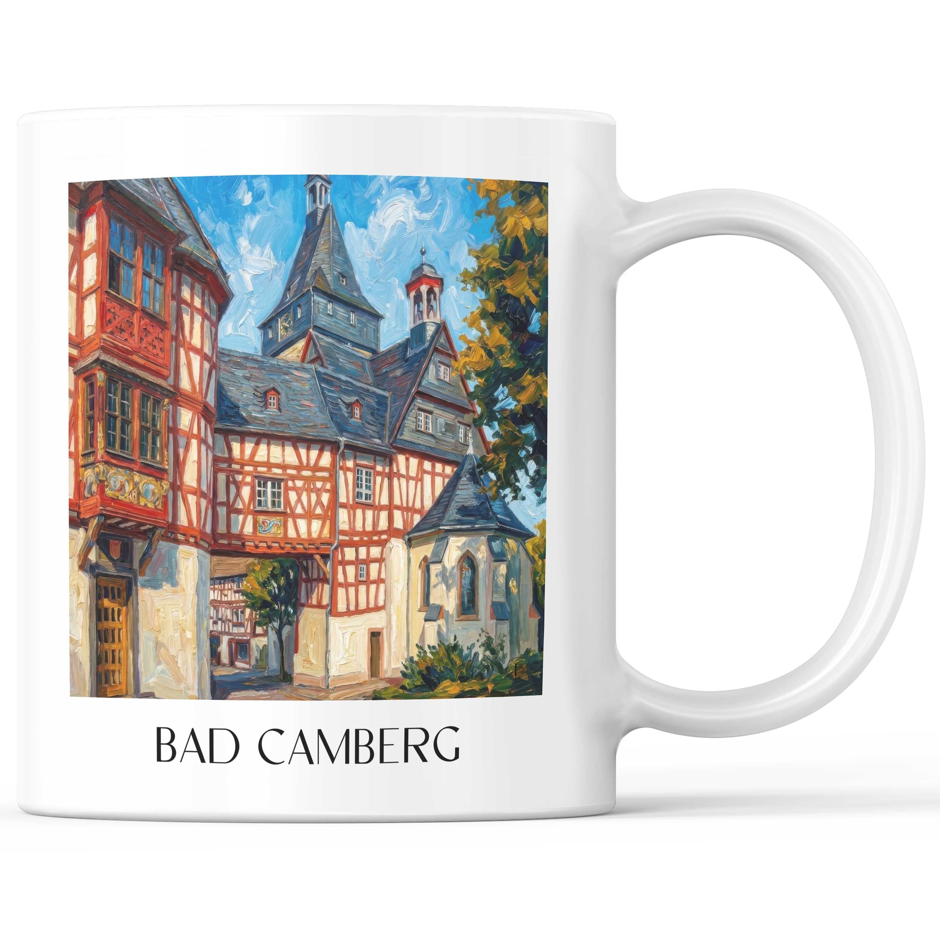 Bad Camberg Kaffeebecher - Taunus - Deutschland Becher - Kaffeetasse im Ölgemälde Stil