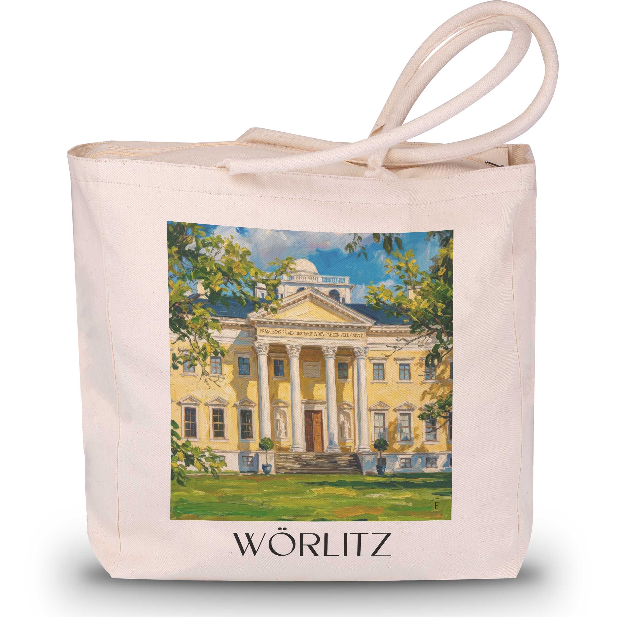 Wörlitz Shopping Tasche - Sachsen-Anhalt - Deutschland Tote Bag - Einkaufstasche im Ölgemälde Stil