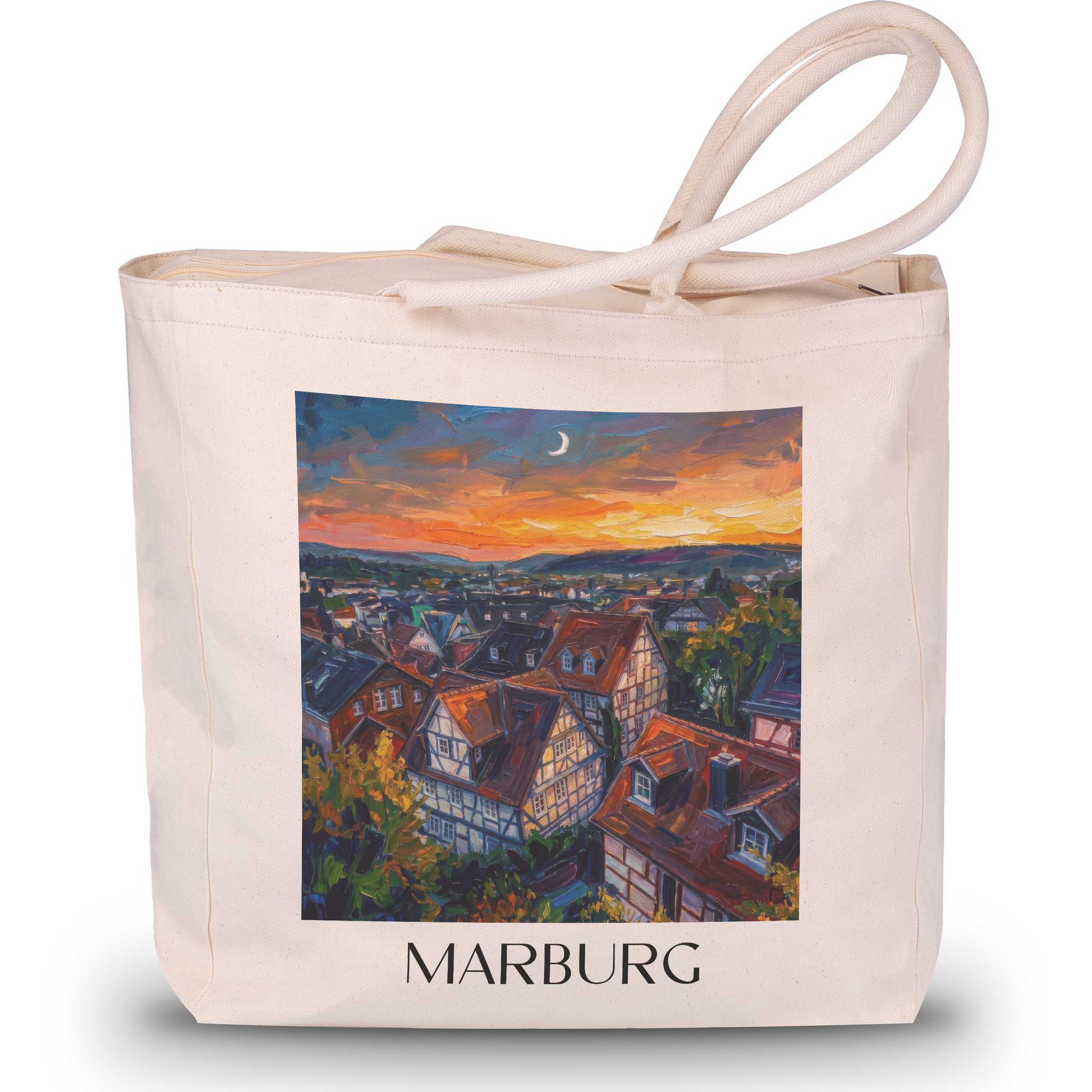 marburg-hessen-deutschland-einkaufstasche-oil-painting-oelgemaelde