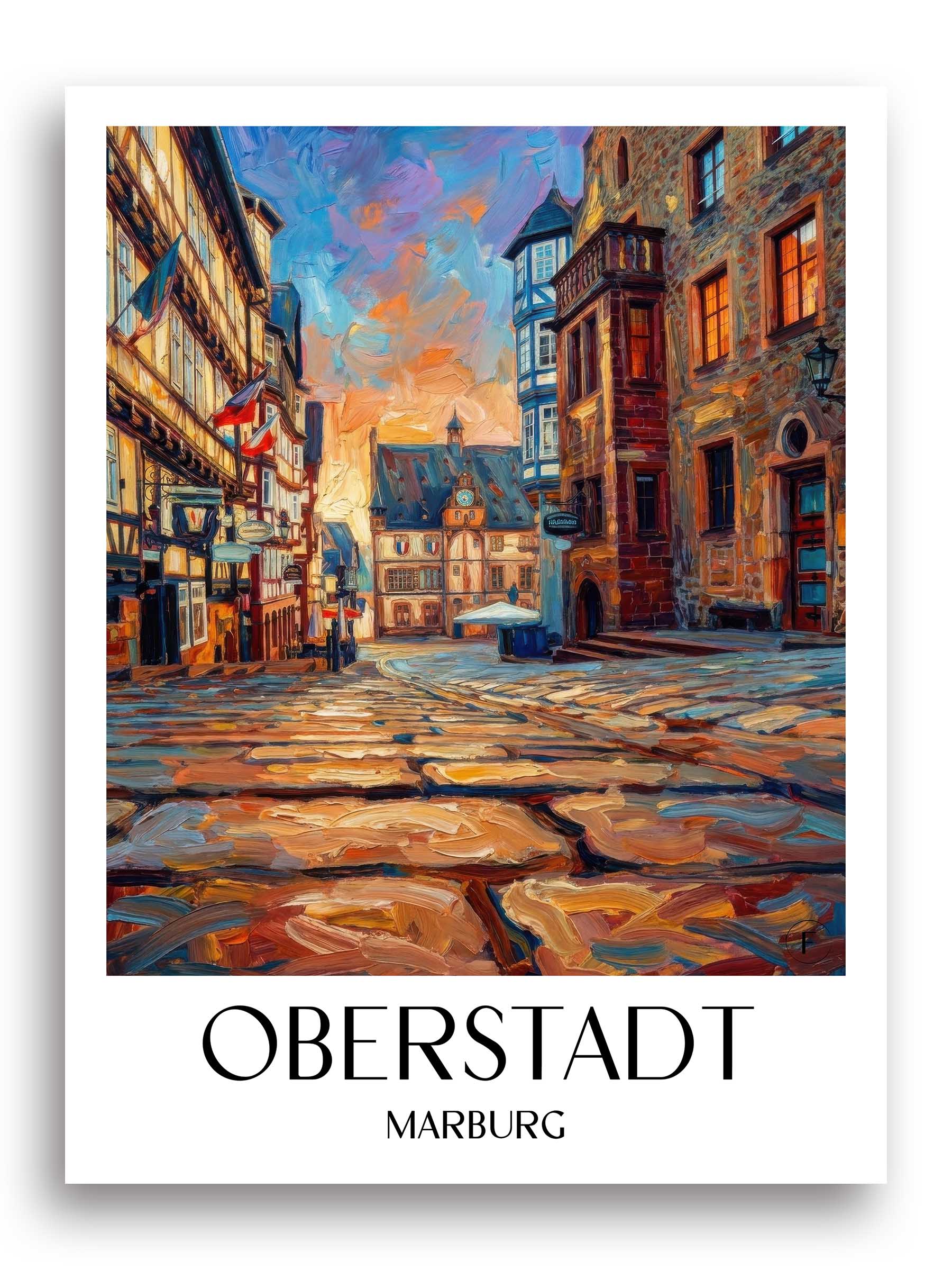oberstadt-marburg-deutschland-poster-oil-painting-oelgemaelde