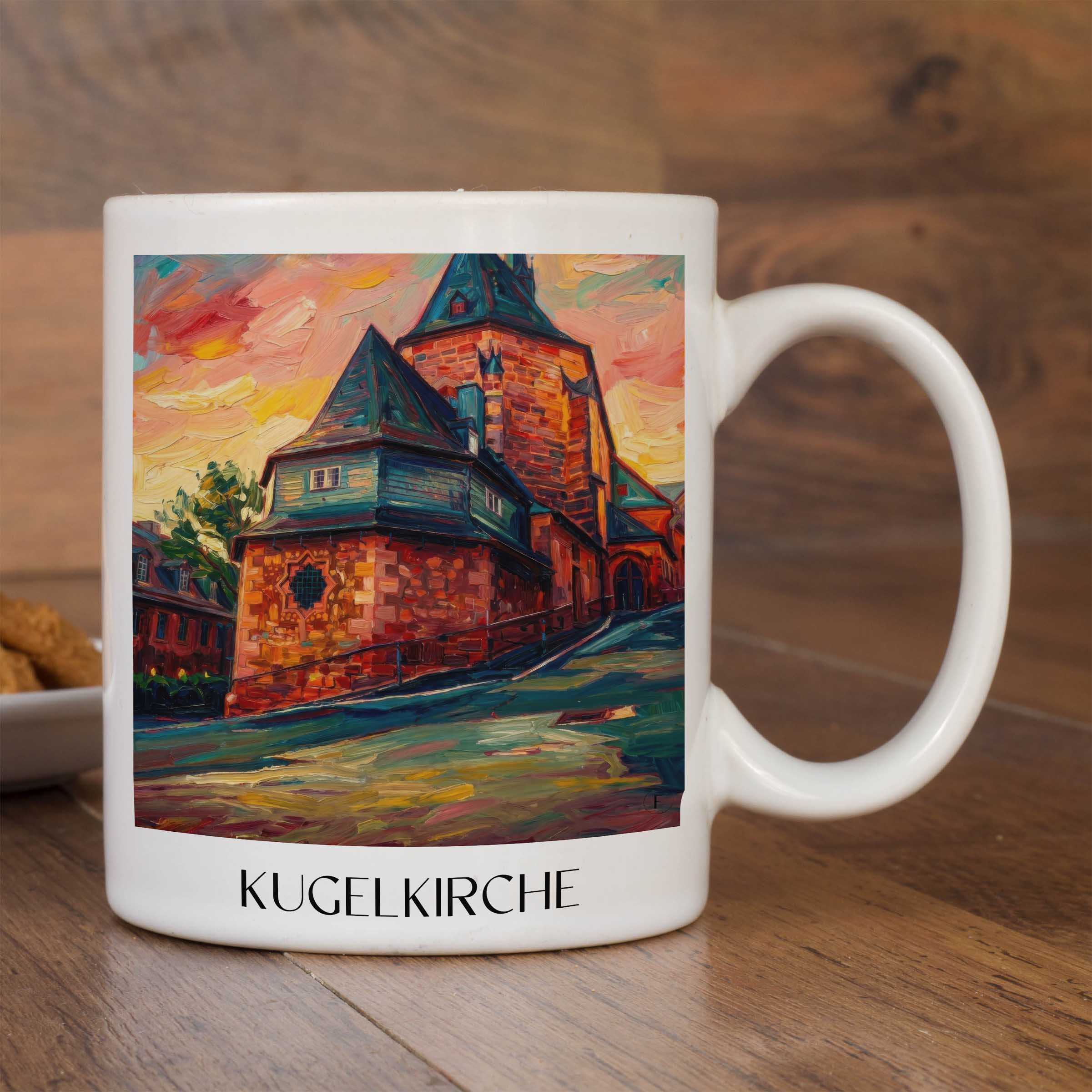 kugelkirche-marburg-deutschland-kaffeebecher-oil-painting-oelgemaelde