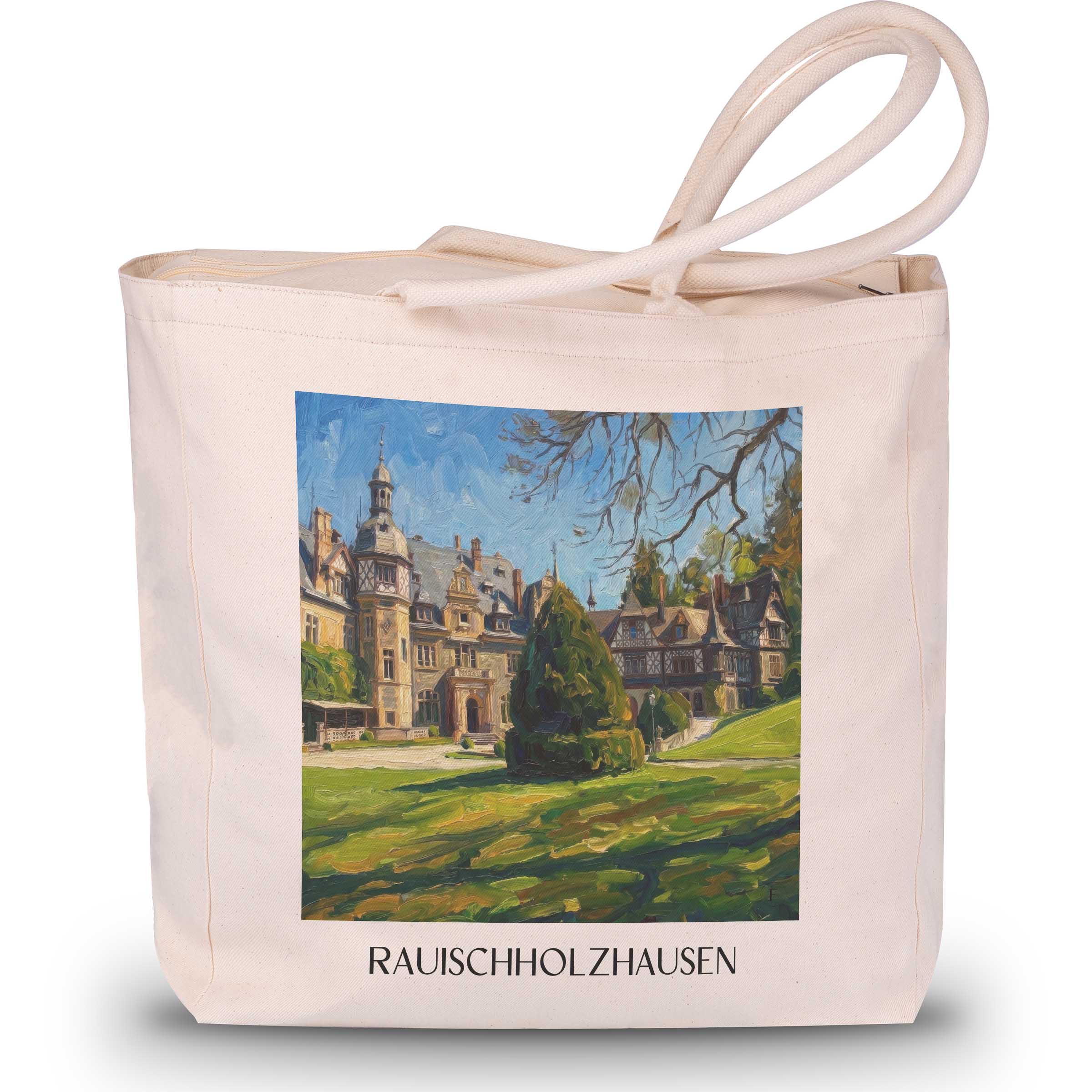 Rauischholzhausen Shopping Tasche - Hessen - Deutschland Tote Bag - Einkaufstasche im Ölgemälde Stil