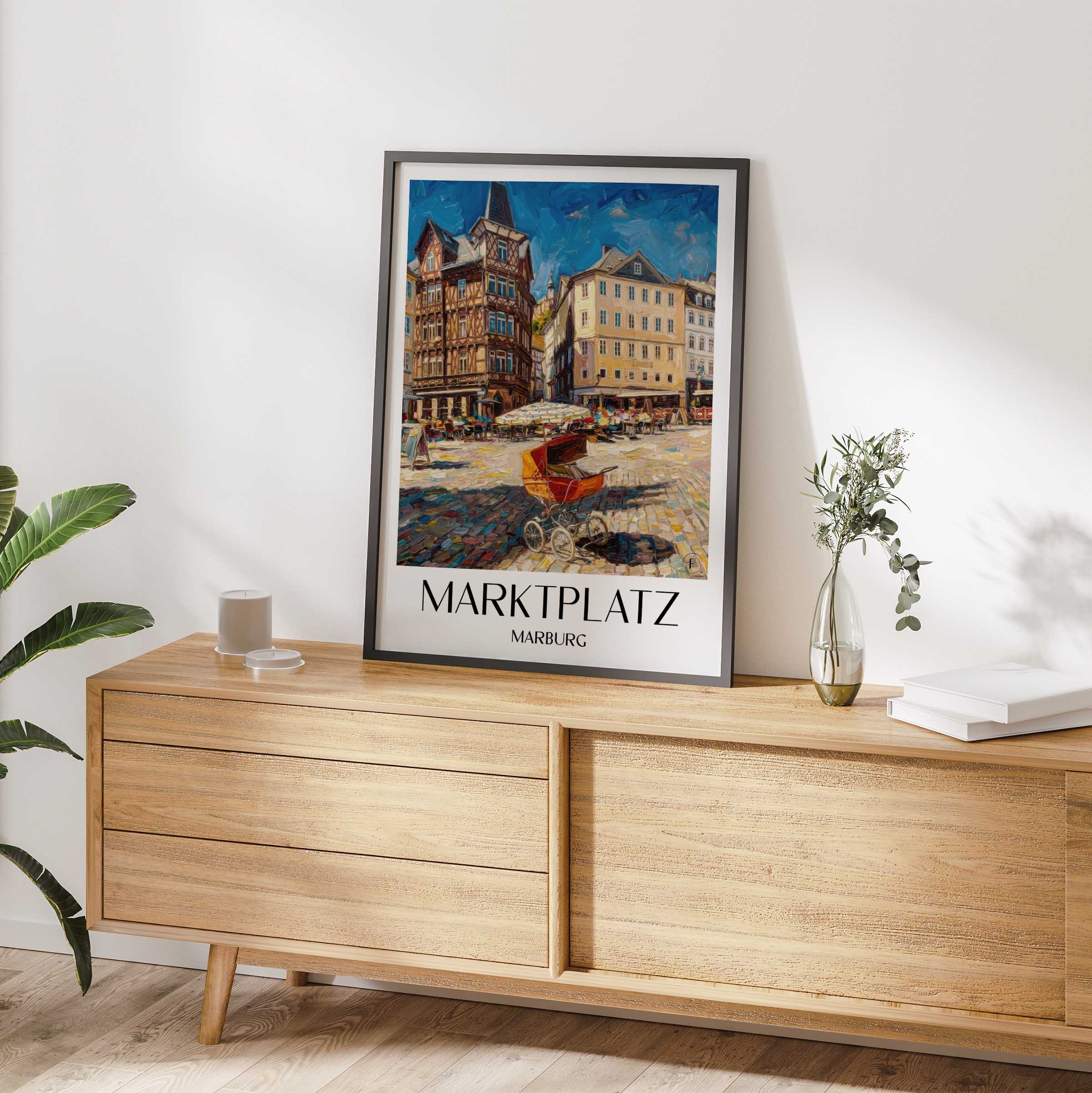 marktplatz-marburg-deutschland-poster-oil-painting-oelgemaelde