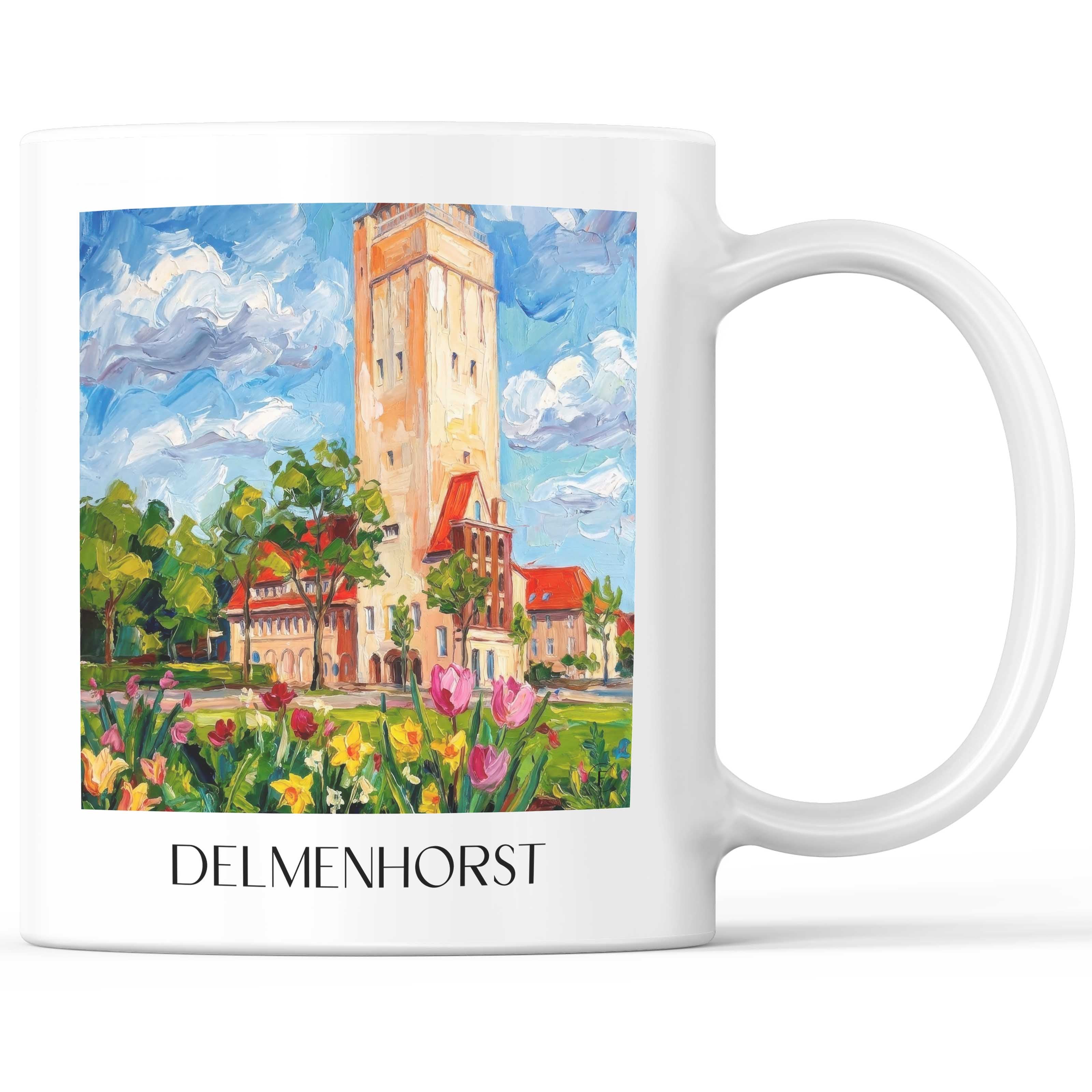 Delmenhorst Kaffeebecher - Niedersachsen - Deutschland Becher - Kaffeetasse im Ölgemälde Stil