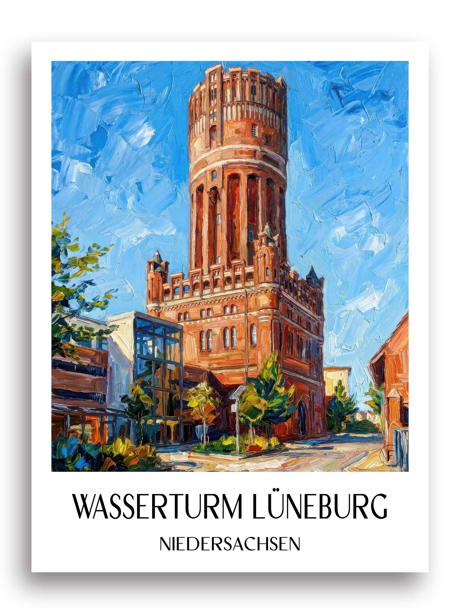 wasserturm-lüneburg-niedersachsen-deutschland-poster-oil-painting-oelgemaelde