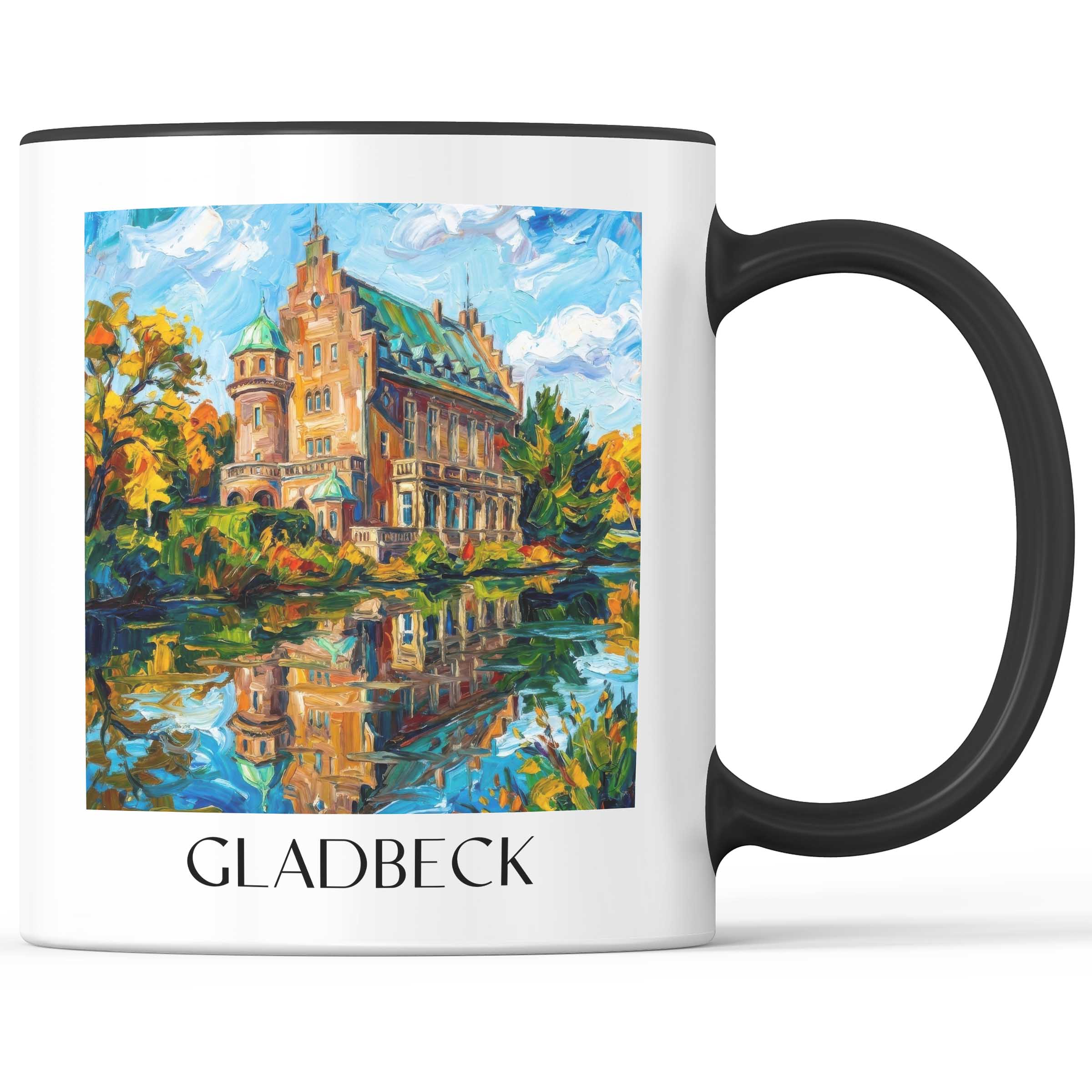 Gladbeck Kaffeebecher - Ruhrgebiet - Deutschland Becher - Kaffeetasse im Ölgemälde Stil