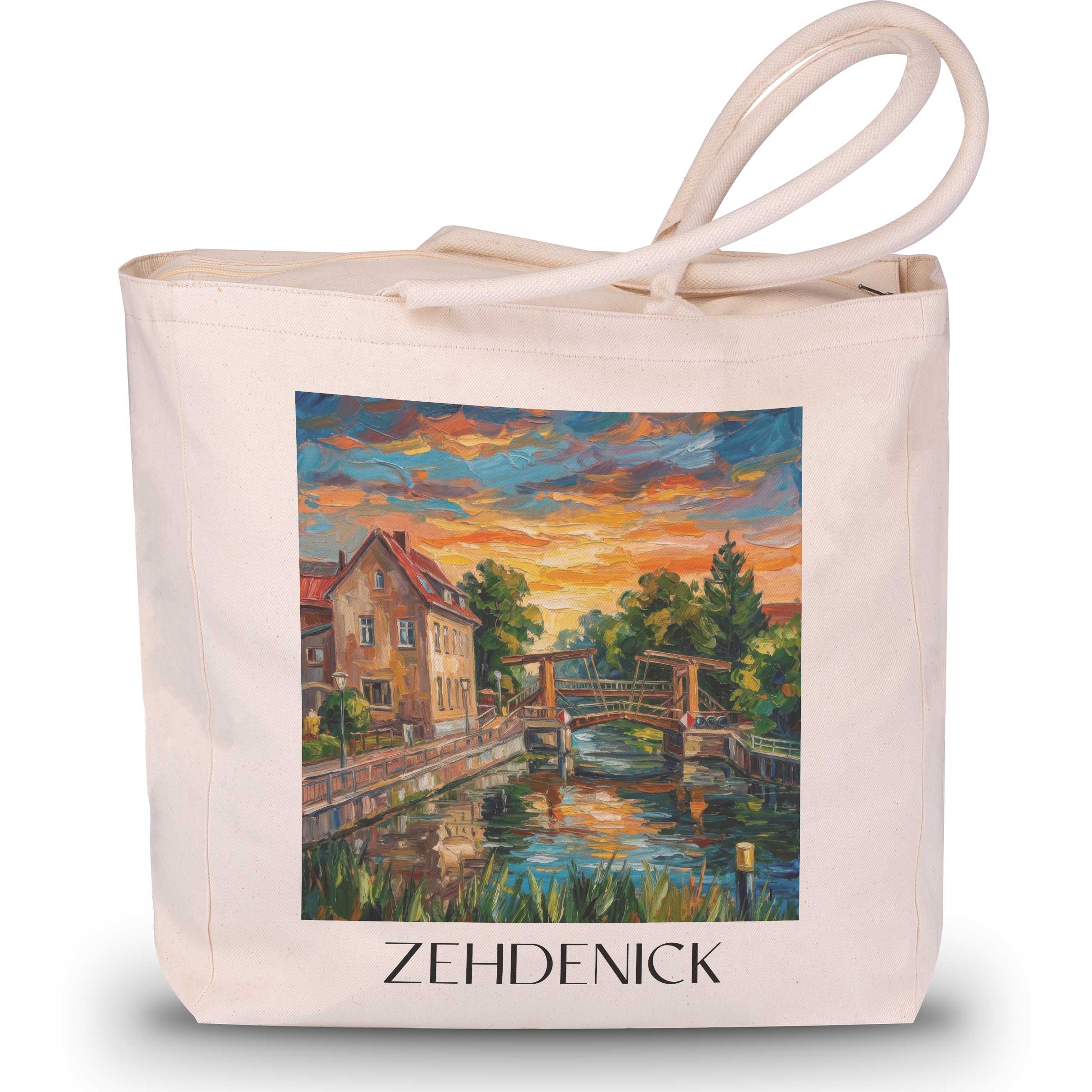Zehdenick Shopping Tasche - Brandenburg - Deutschland Tote Bag - Einkaufstasche im Ölgemälde Stil