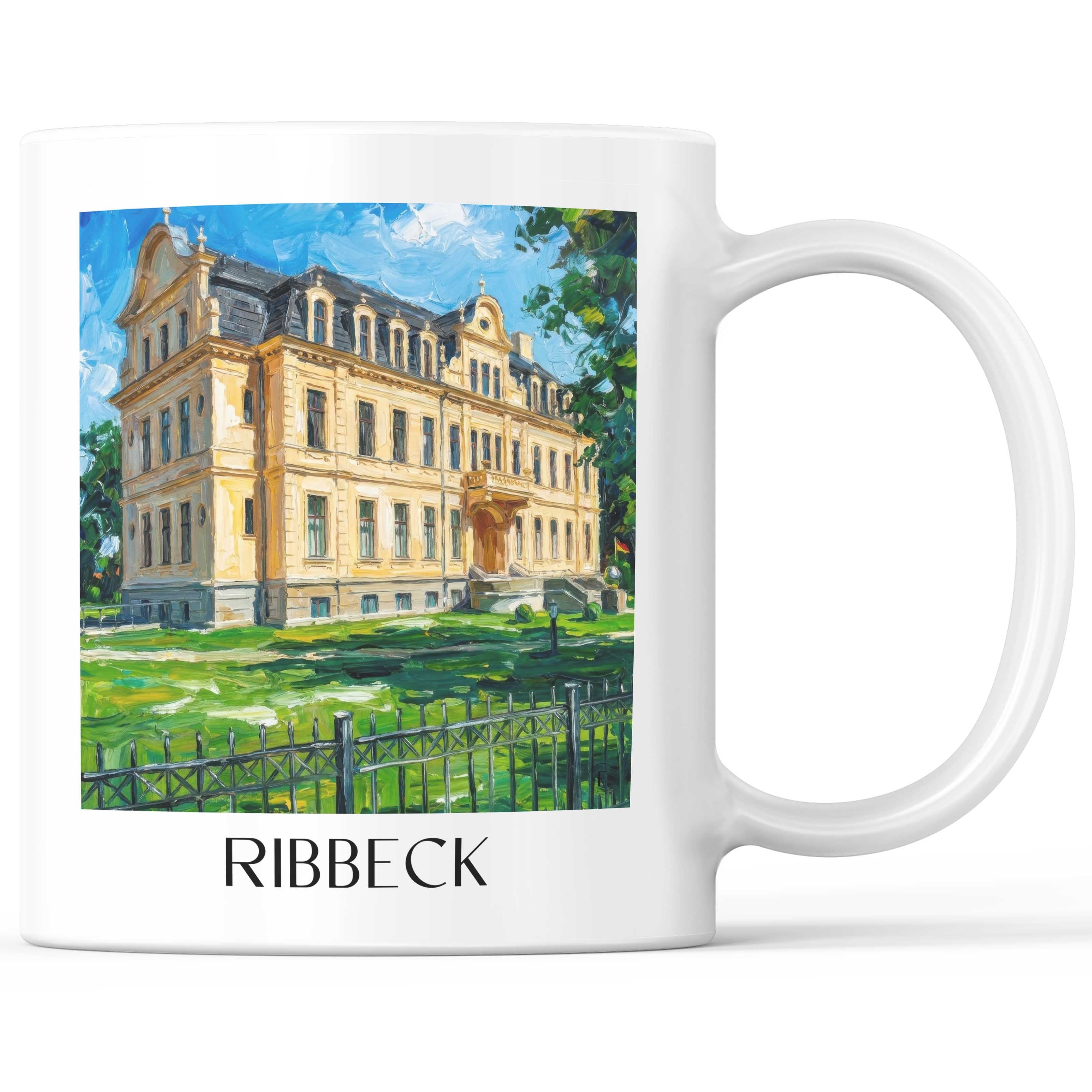 Ribbeck Kaffeebecher - Brandenburg - Deutschland Becher - Kaffeetasse im Ölgemälde Stil