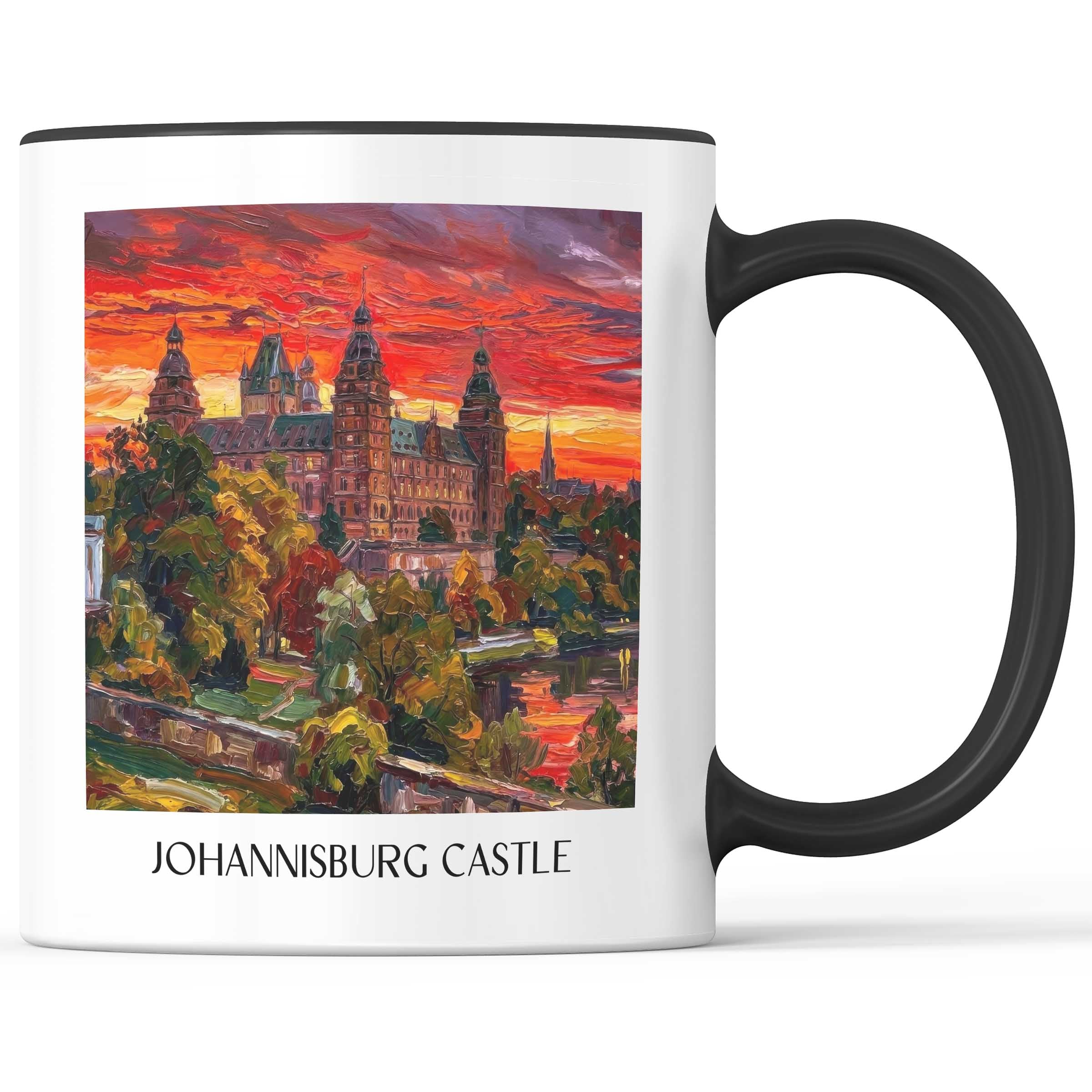Schloss Johannisburg Kaffeebecher - Aschaffenburg - Deutschland Becher - Kaffeetasse im Ölgemälde Stil