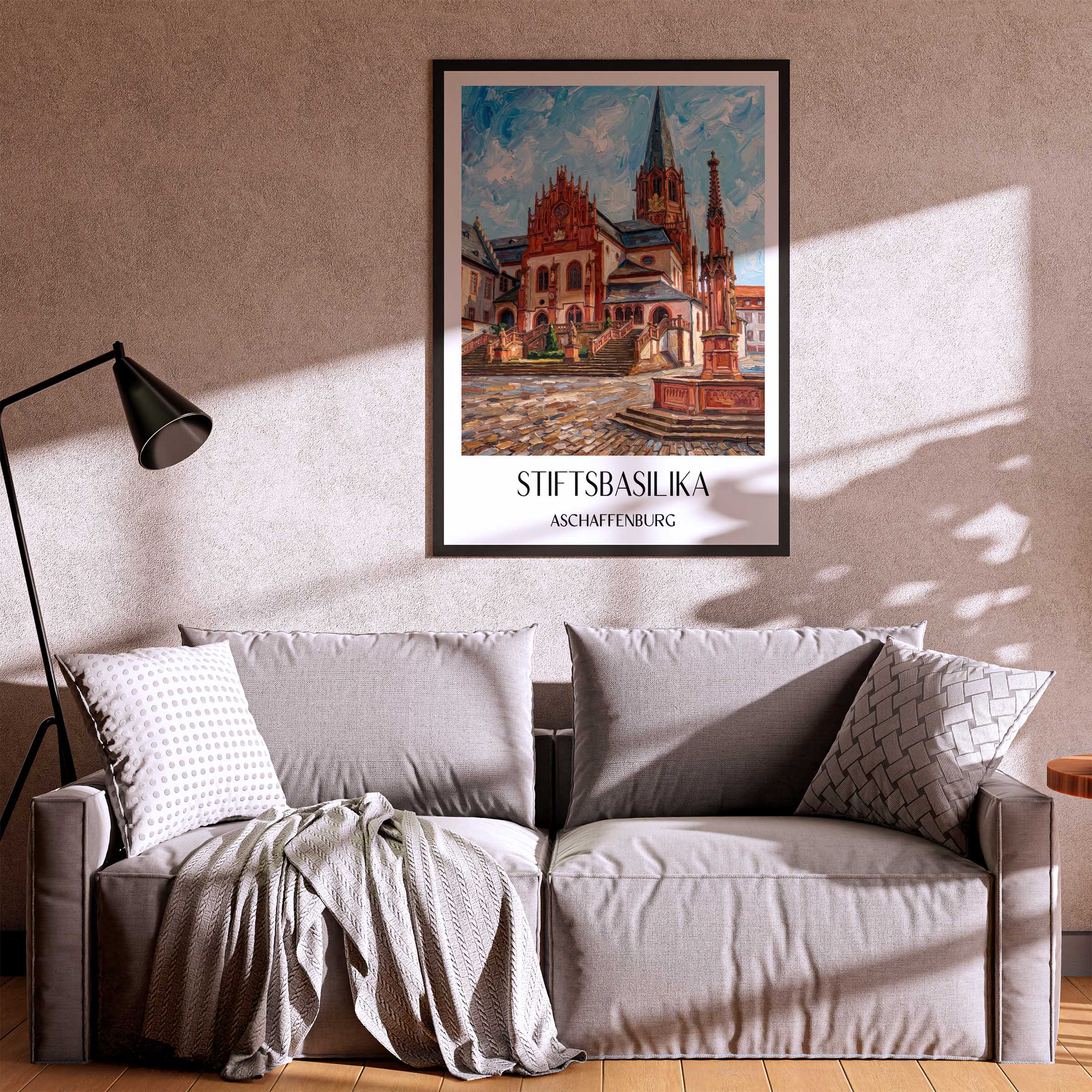 stiftsbasilika-aschaffenburg-deutschland-poster-oil-painting-oelgemaelde