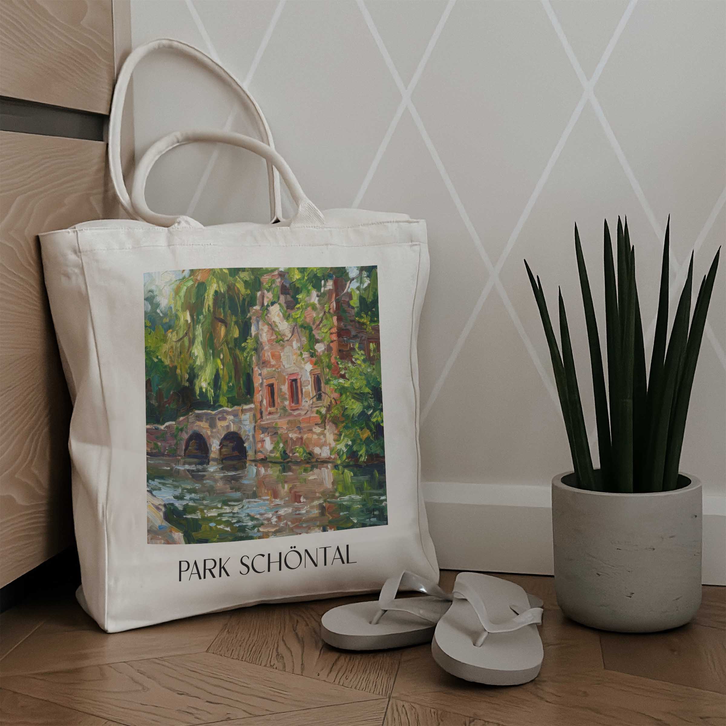 park-schöntal-aschaffenburg-deutschland-einkaufstasche-oil-painting-oelgemaelde