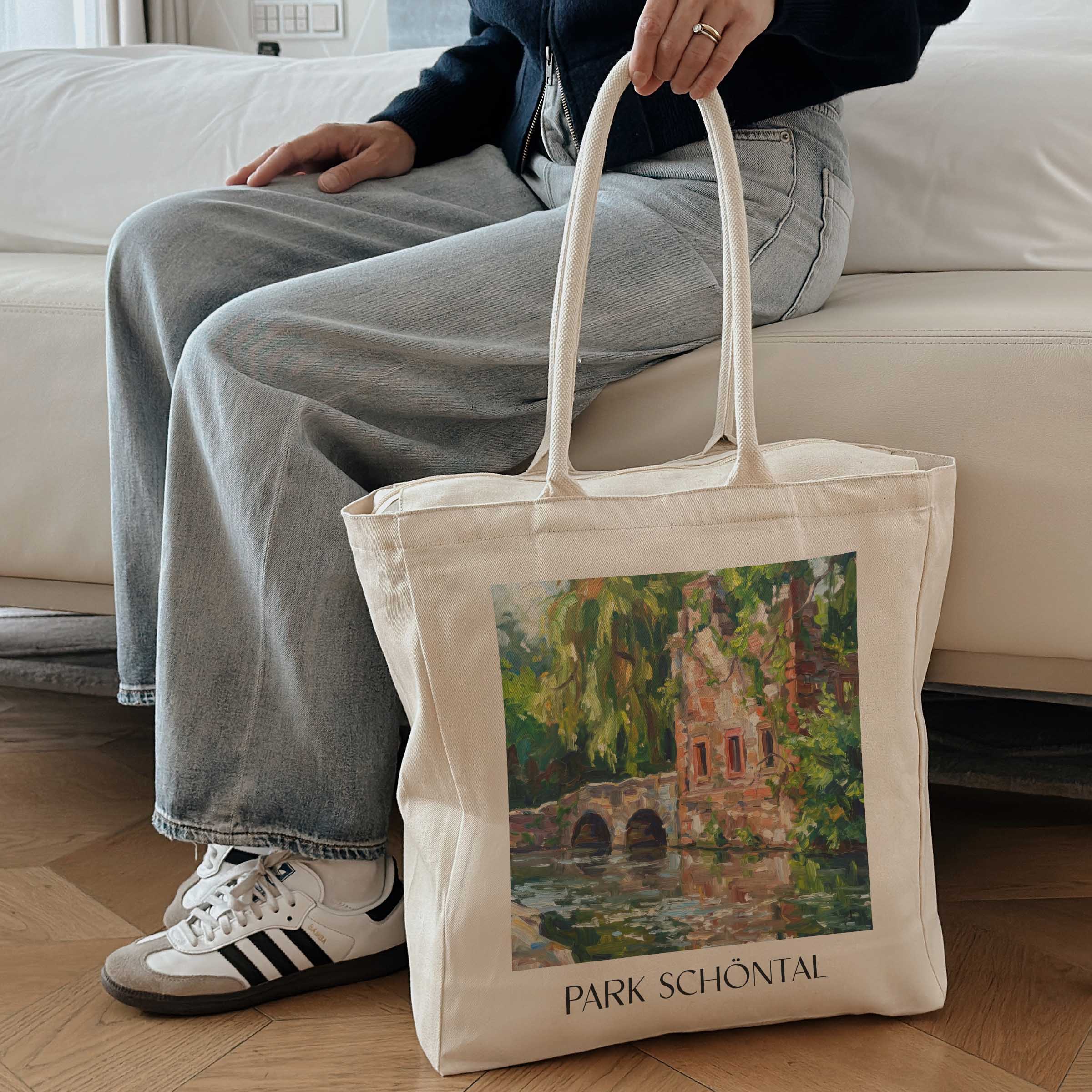 park-schöntal-aschaffenburg-deutschland-einkaufstasche-oil-painting-oelgemaelde