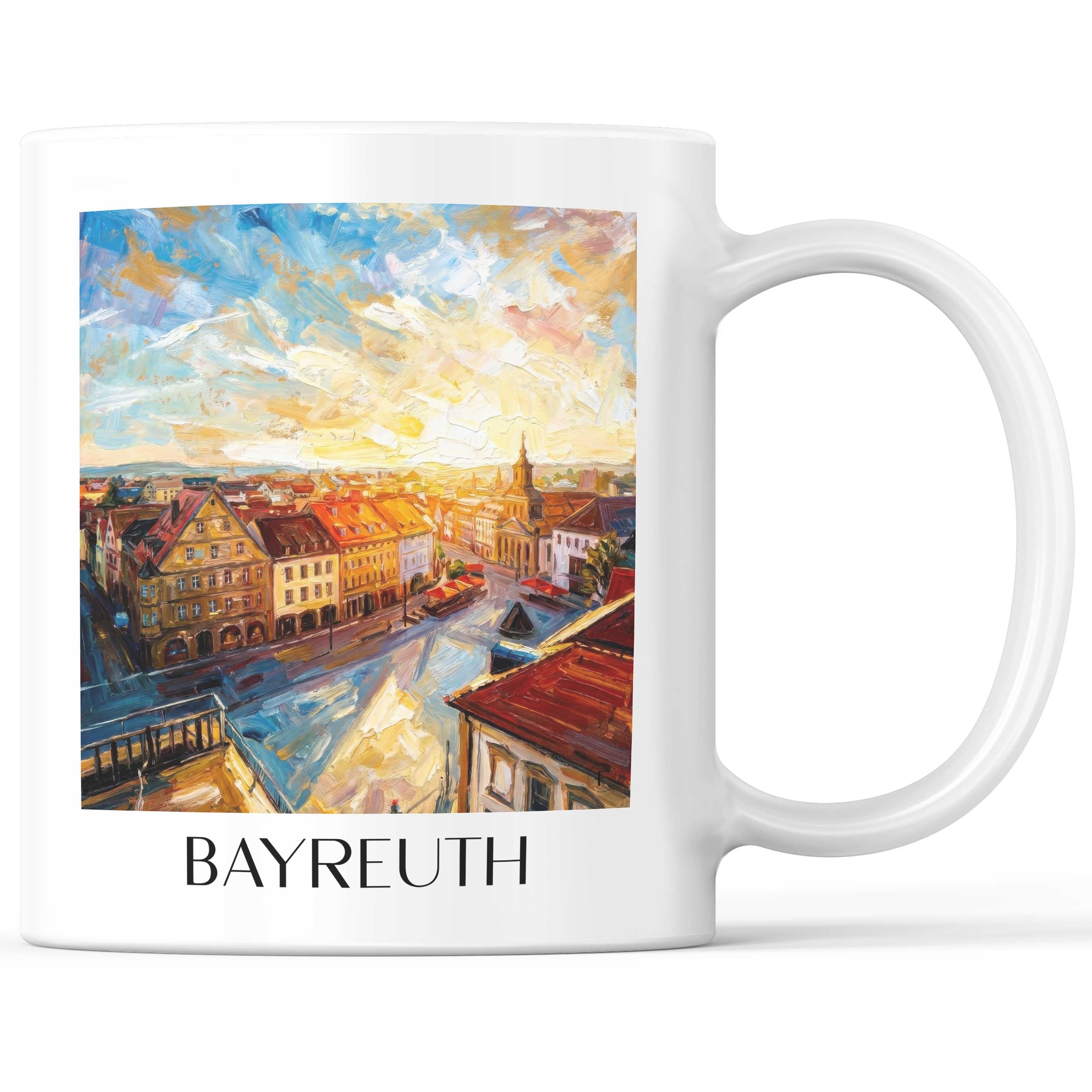 Bayreuth Kaffeebecher - Oberfranken - Deutschland Becher - Kaffeetasse im Ölgemälde Stil
