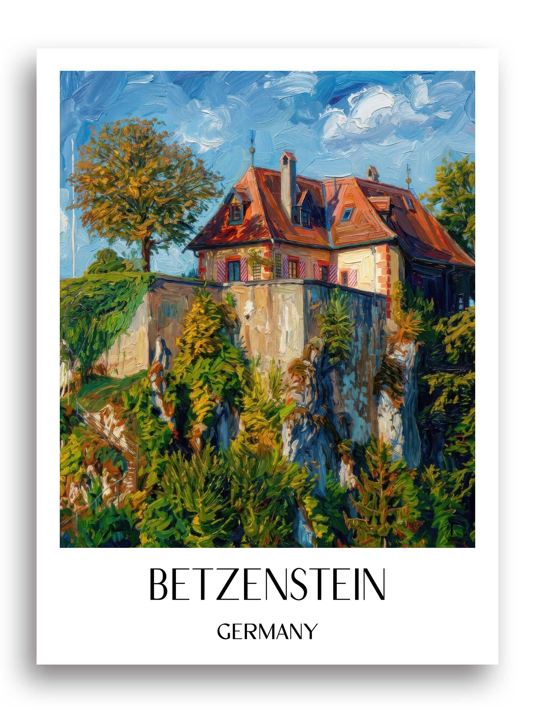 Betzenstein Poster - Bayern - Deutschland Kunstdruck - Ölgemälde von A4 bis A1