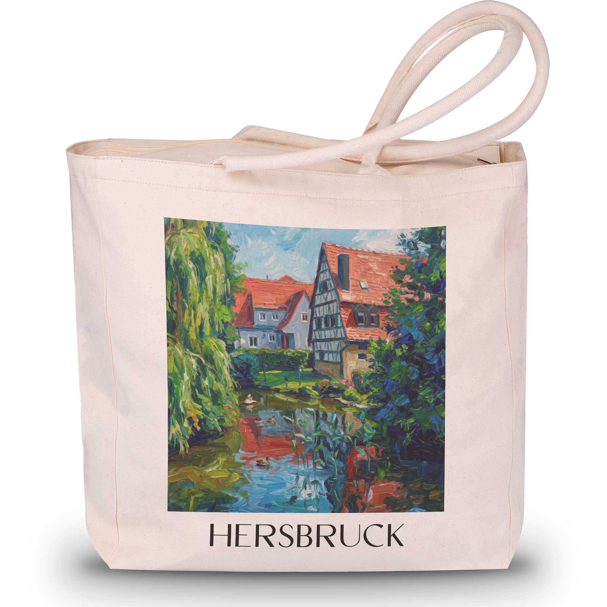 Hersbruck Shopping Tasche - Mittelfranken - Deutschland Tote Bag - Einkaufstasche im Ölgemälde Stil