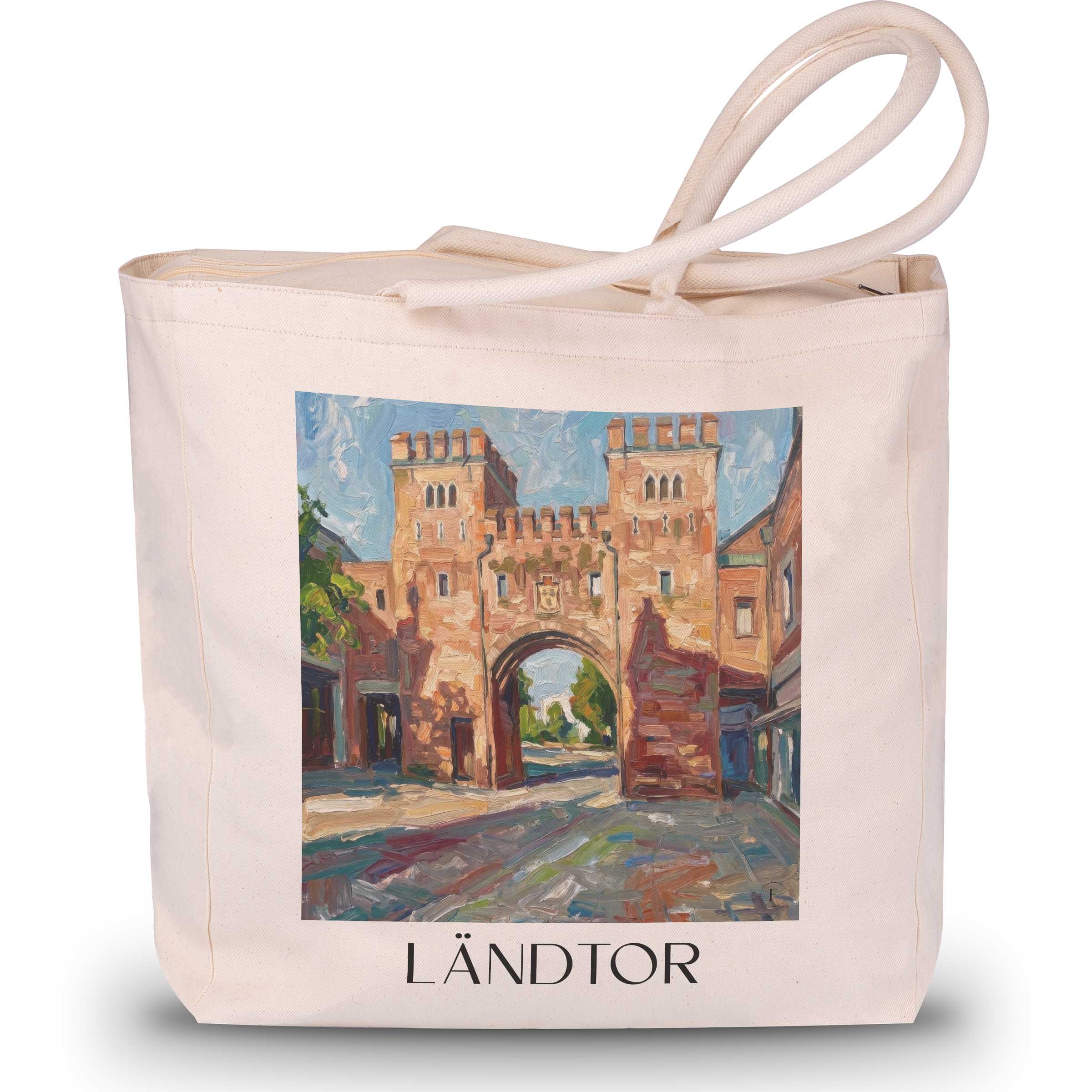 Ländtor Shopping Tasche - Landshut - Deutschland Tote Bag - Einkaufstasche im Ölgemälde Stil